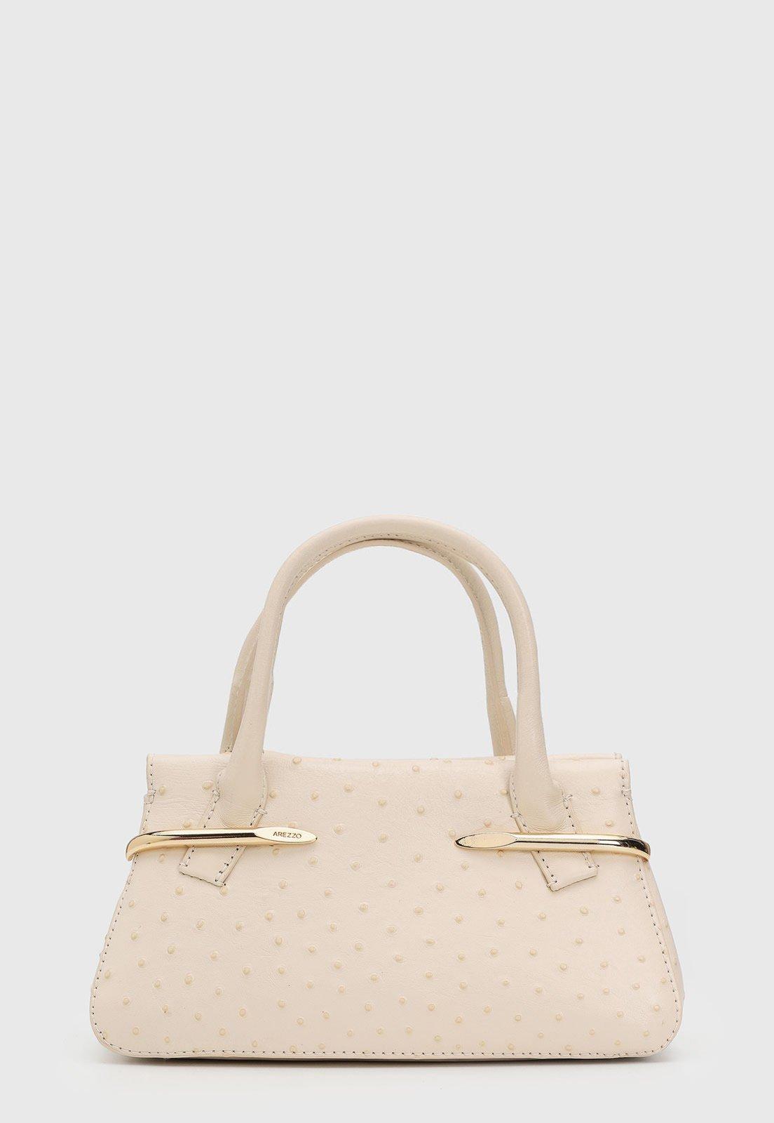 Bolsa Arezzo Couro Texturizado Off-White