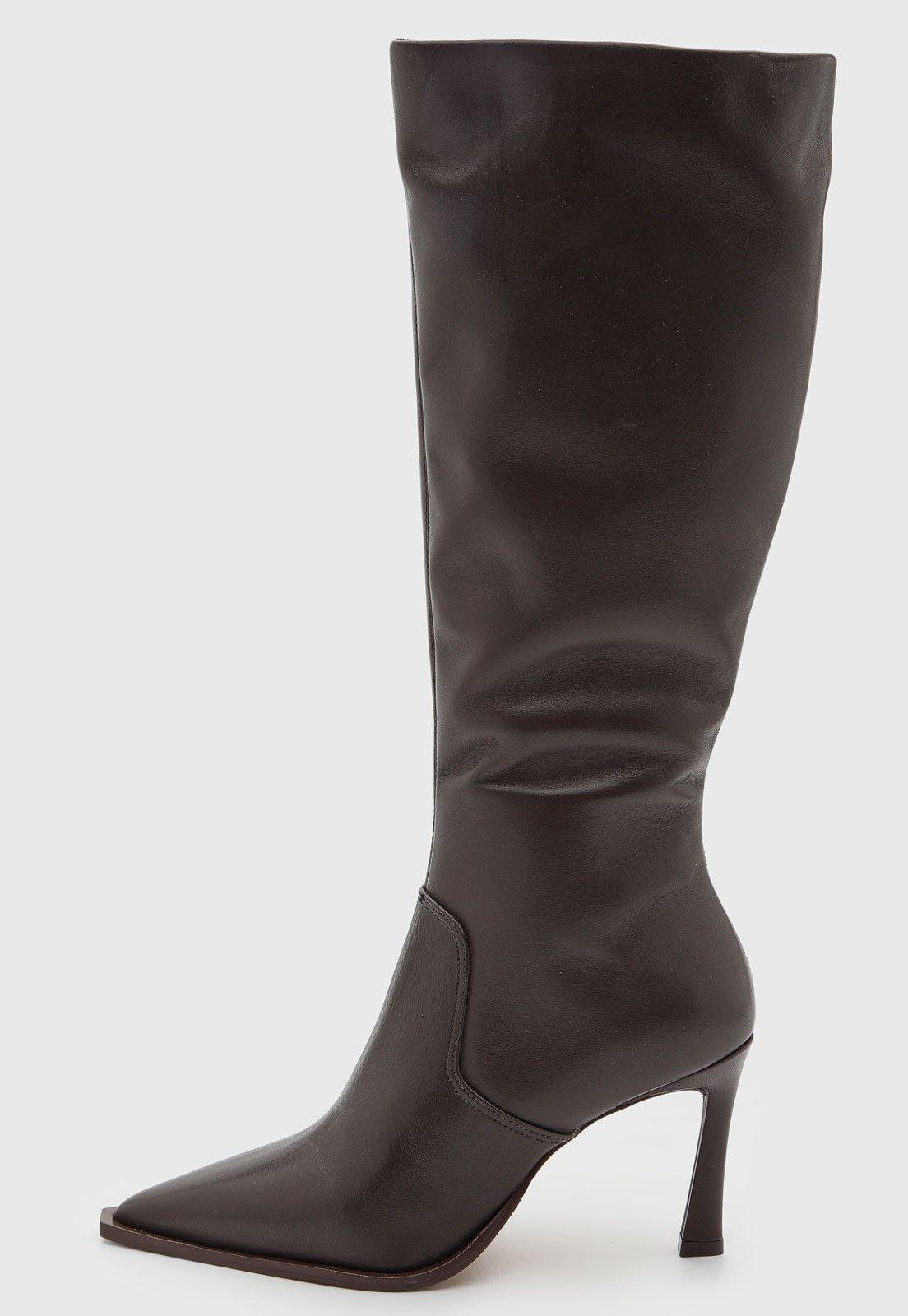 Bota Feminina Capodarte Cano Alto Couro Marrom