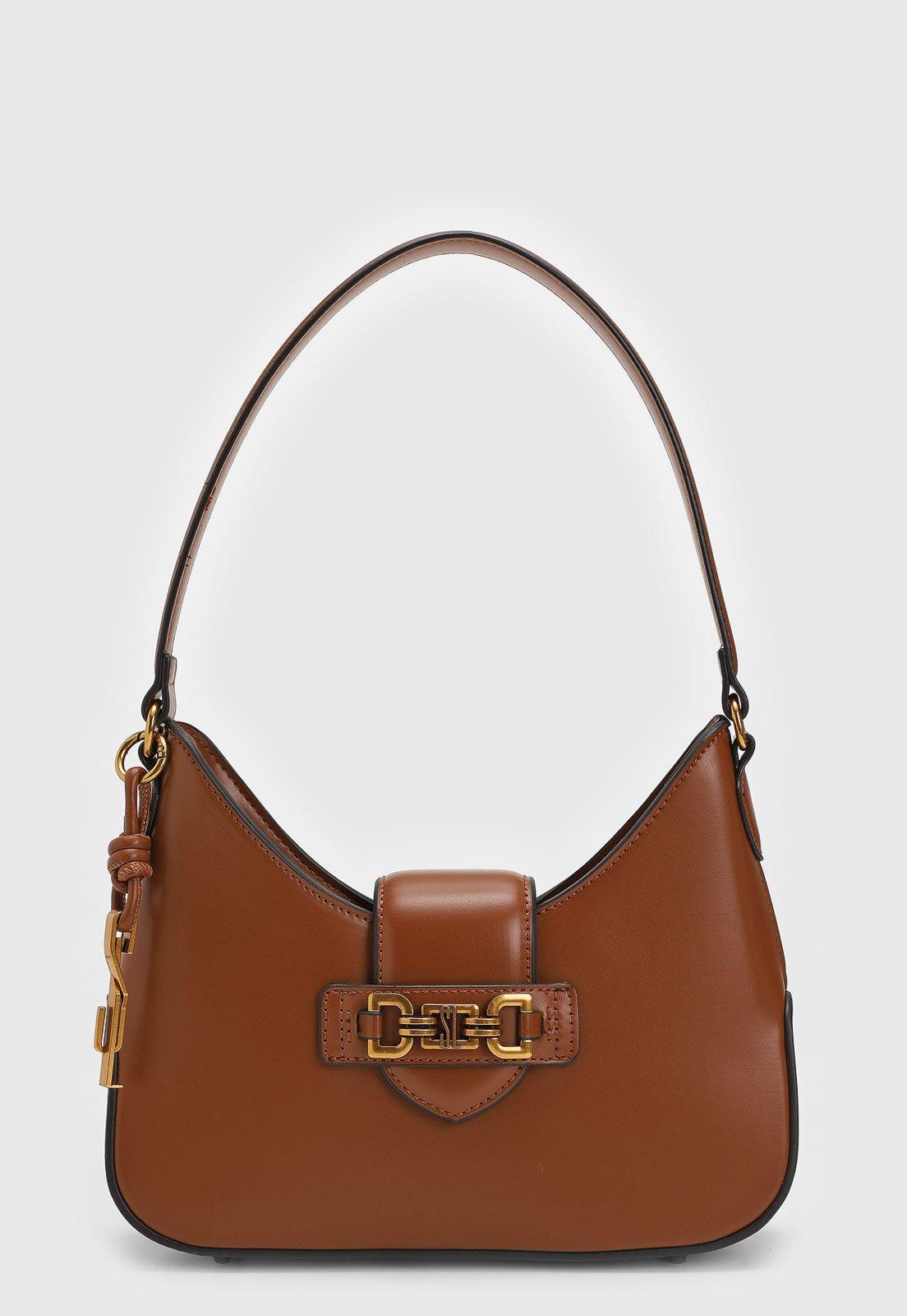 Bolsa Tiracolo Santa Lolla Logo Metalizado Caramelo
