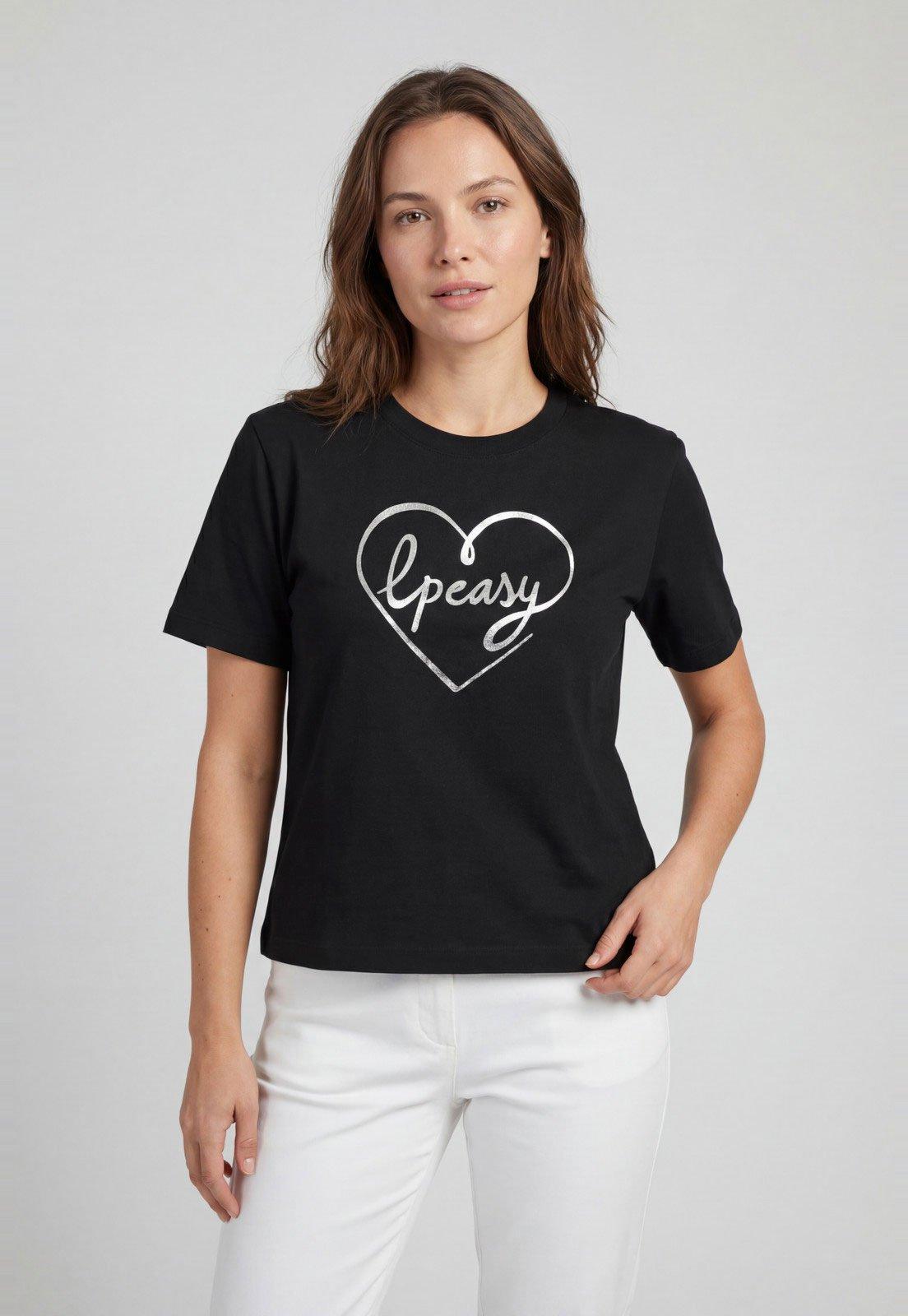 Camiseta Feminina Lança Perfume Estampa Easy Preta