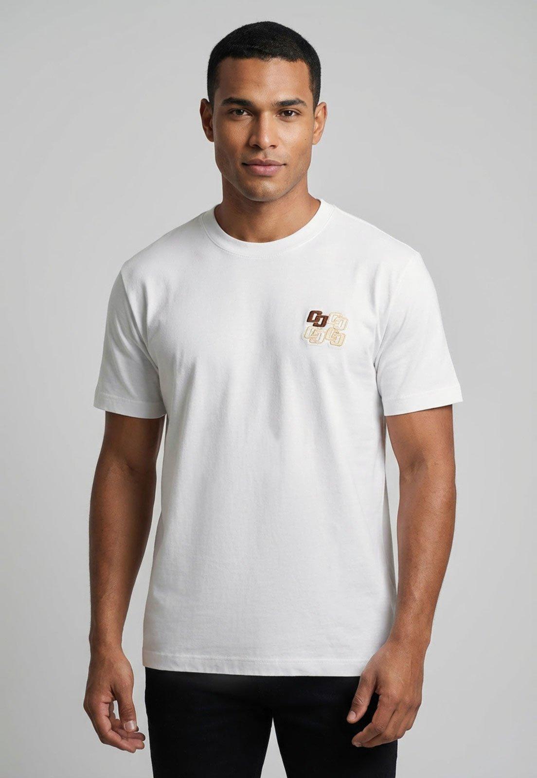 Camiseta Masculina Colcci Logo Bordado Branca