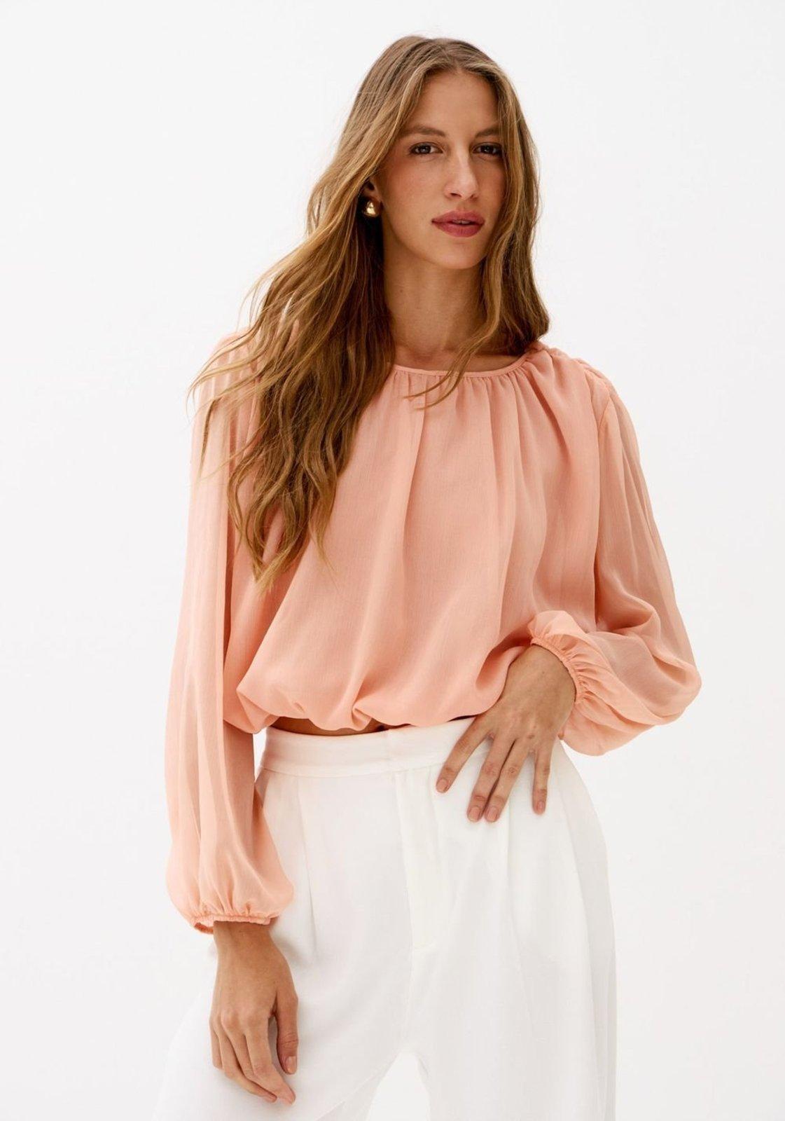 Blusa Manga Longa Chiffon Lança Perfume