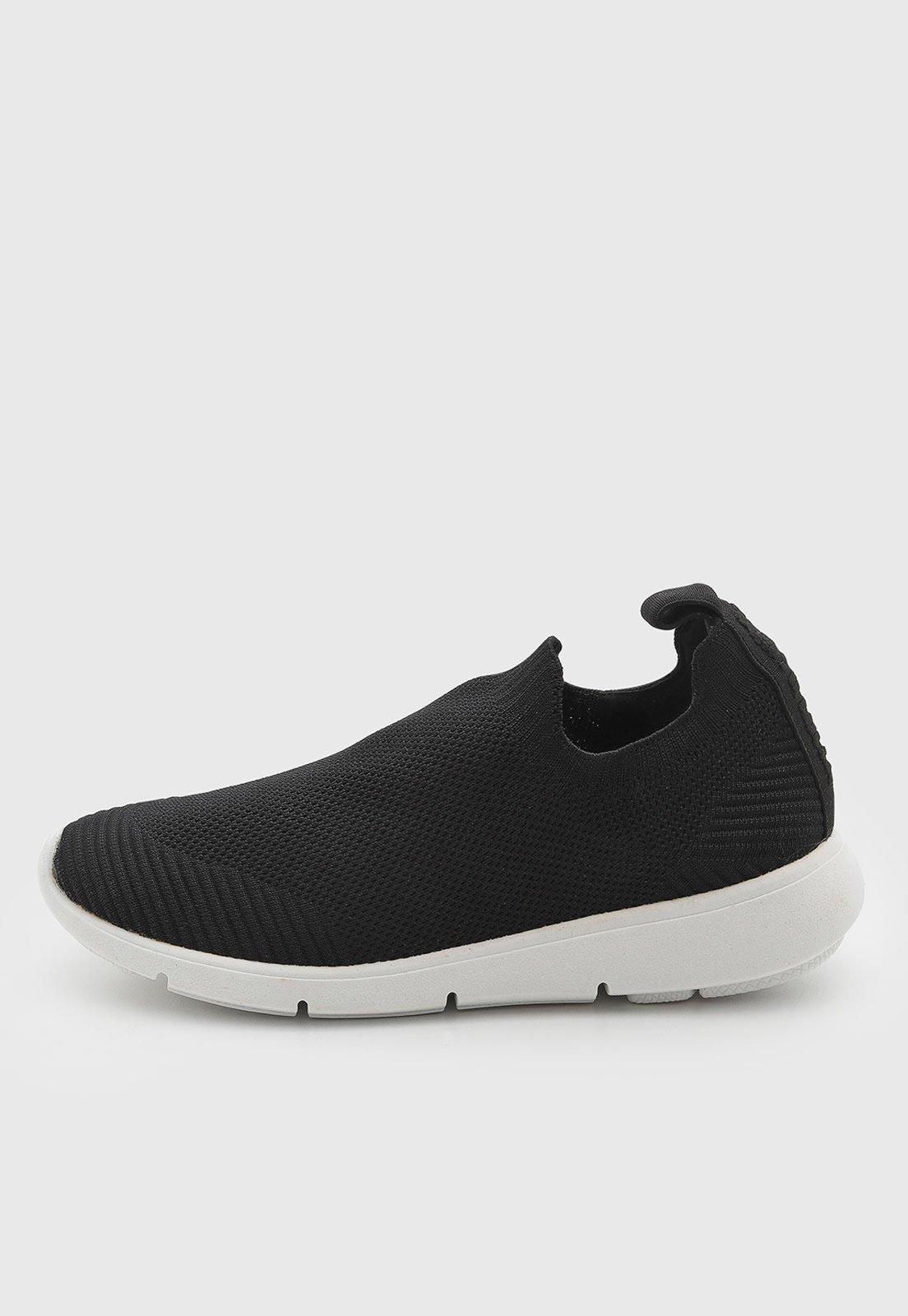 Tênis Feminino Santa Lolla Slip On Têxtil Preto