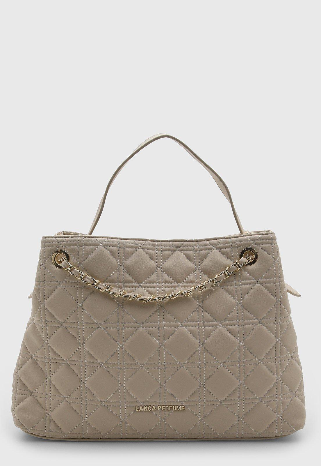 Bolsa Feminina Lança Perfume Matelassê Nude