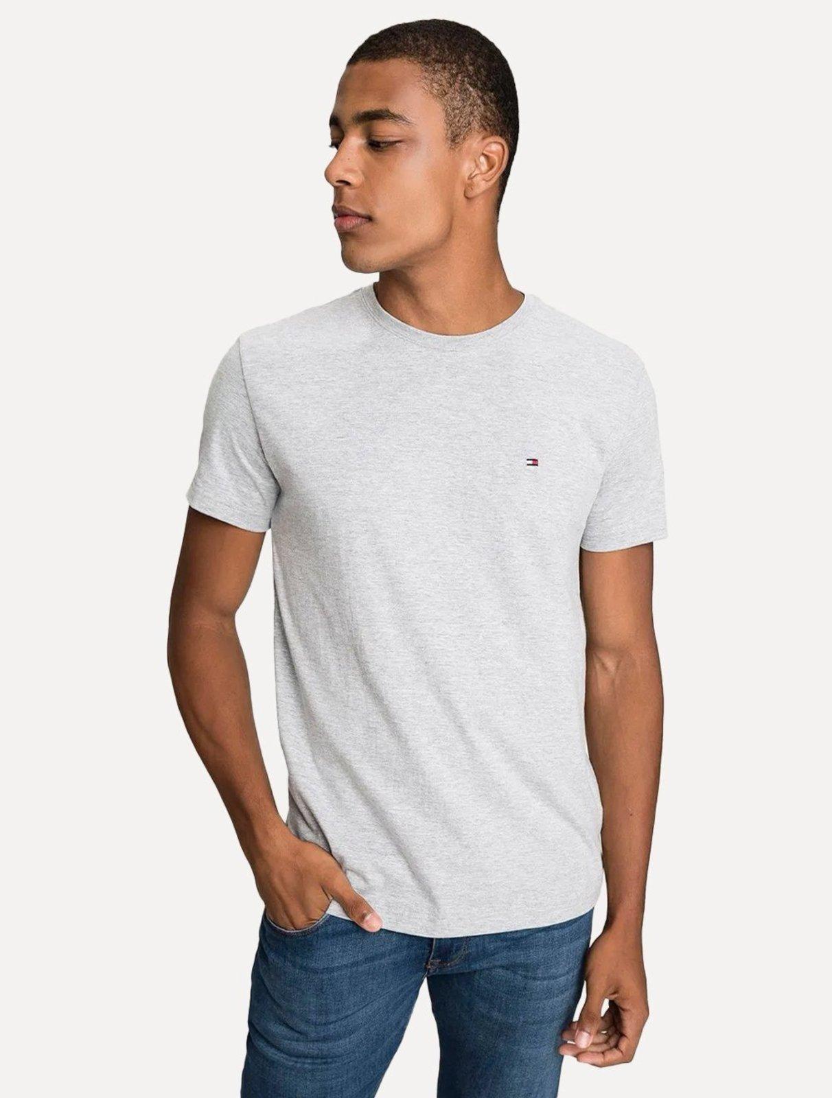 Camiseta Tommy Hilfiger Essential Cotton Cinza Mescla