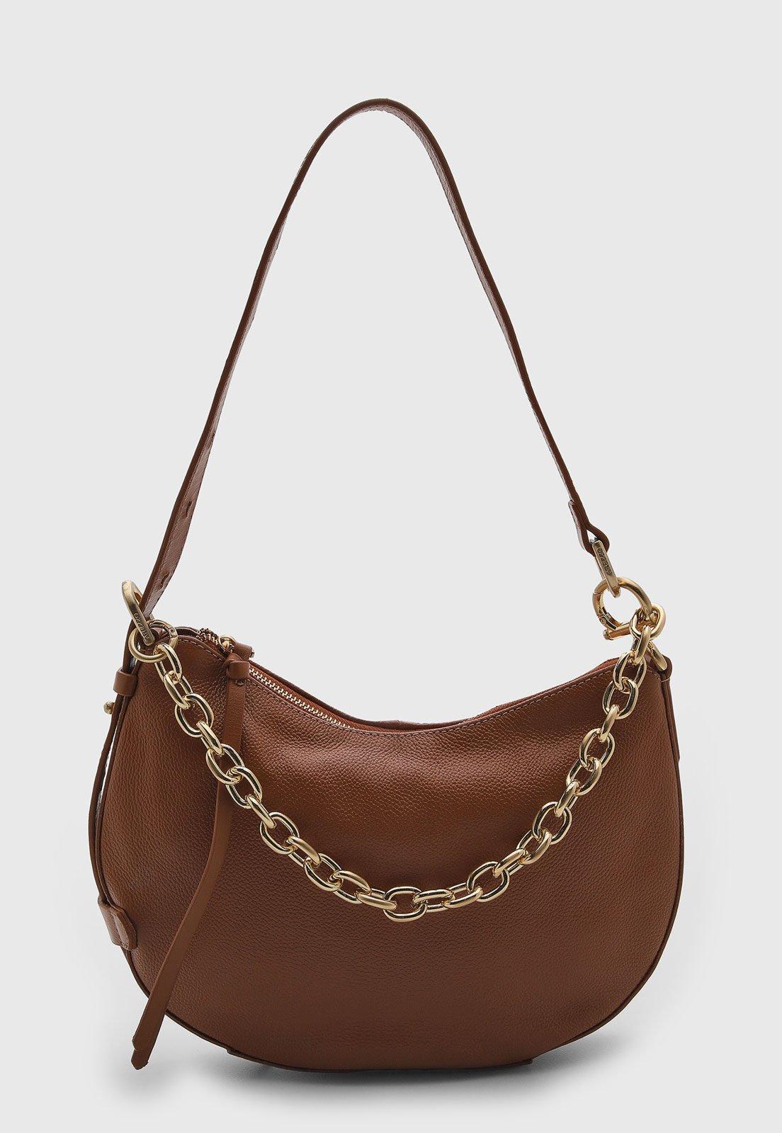 Bolsa Feminina Arezzo Couro Corrente Marrom