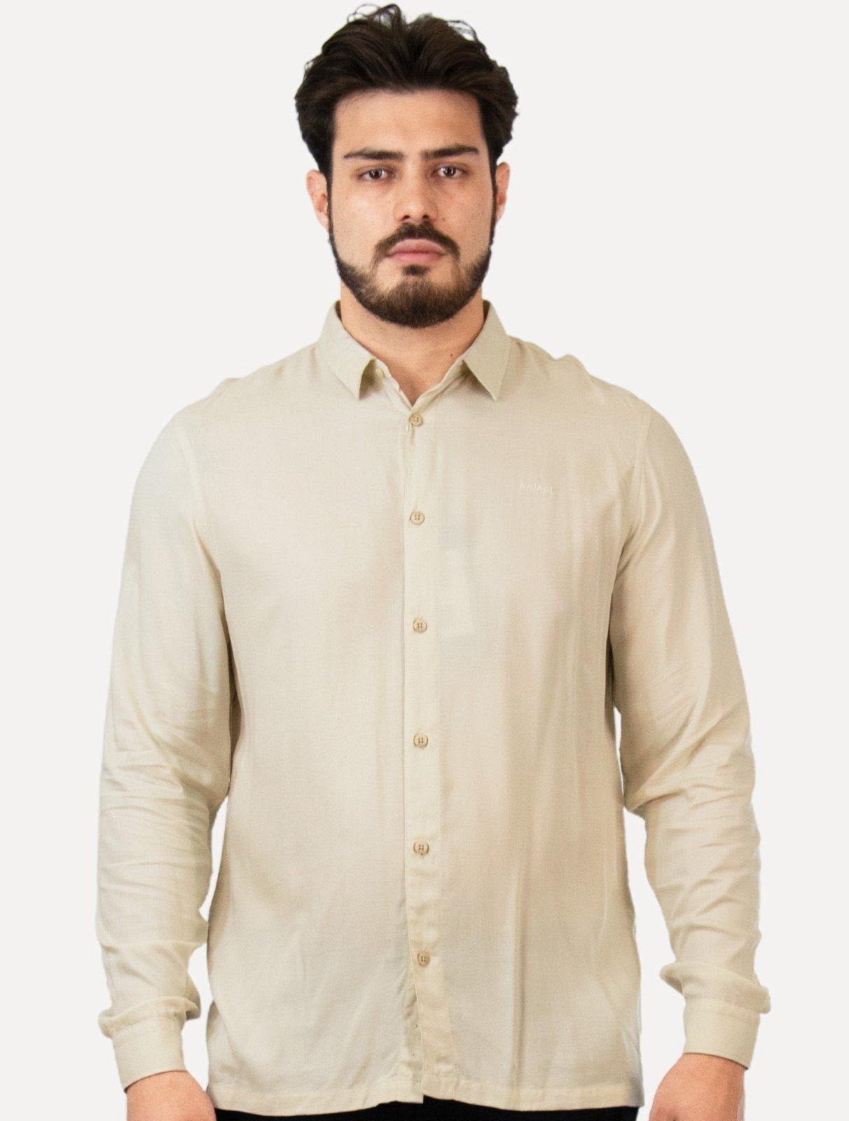 Camisa Colcci Masculina Relax Logo Areia