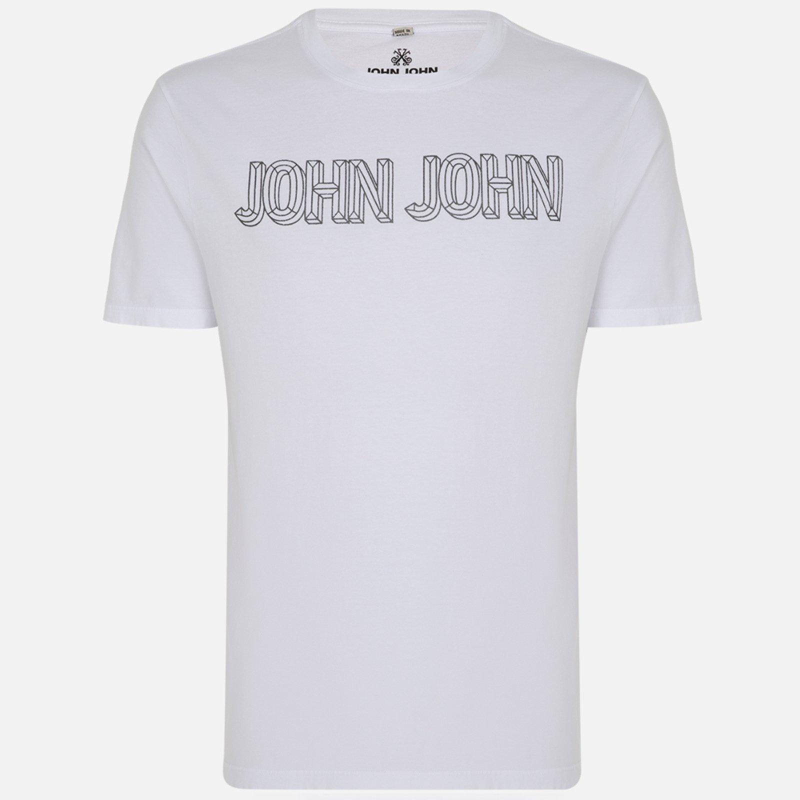 Camiseta John John Regular Geometric Ou25 Branco Masculino