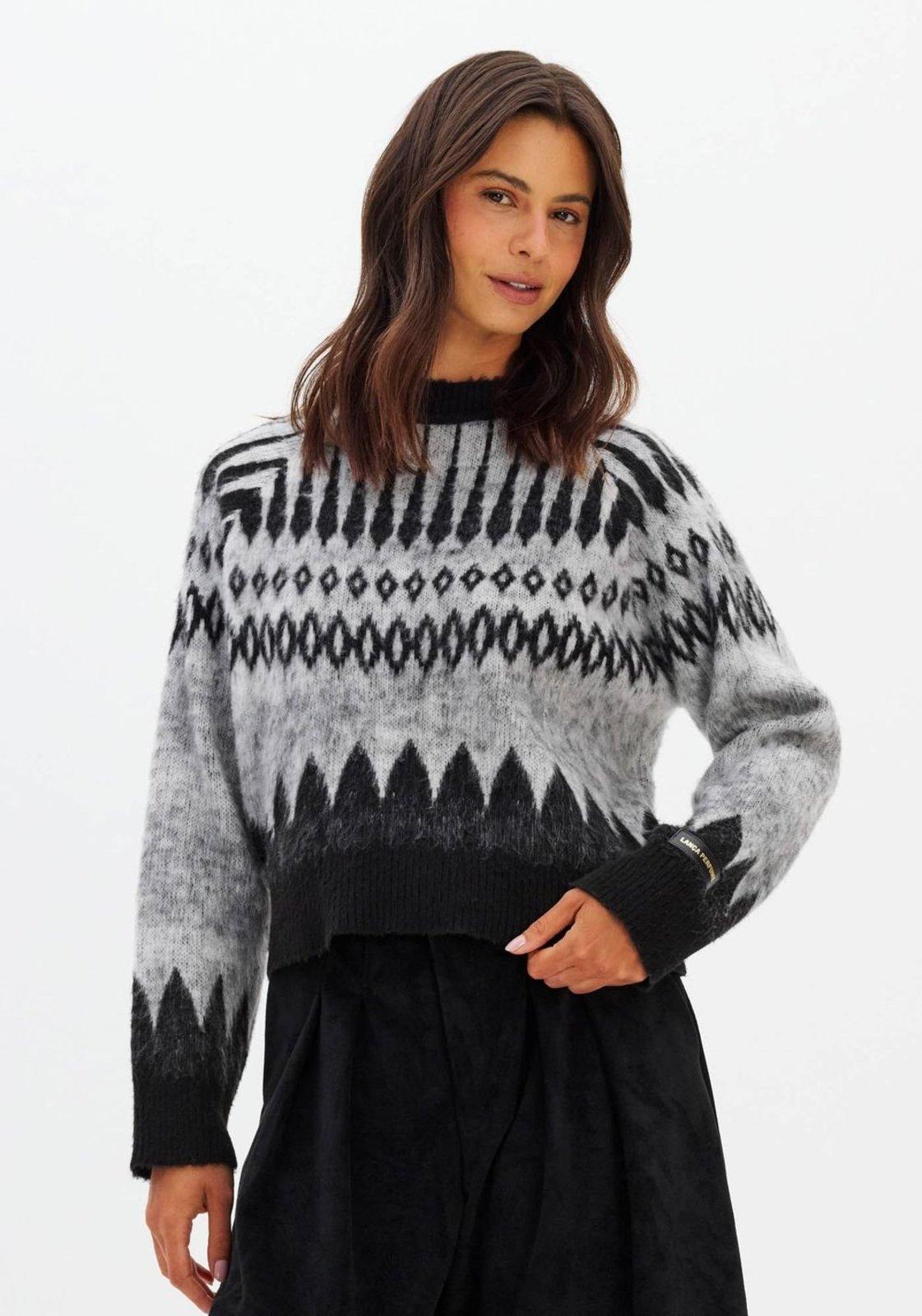 Blusa De Tricô Com Jacquard Lança Perfume