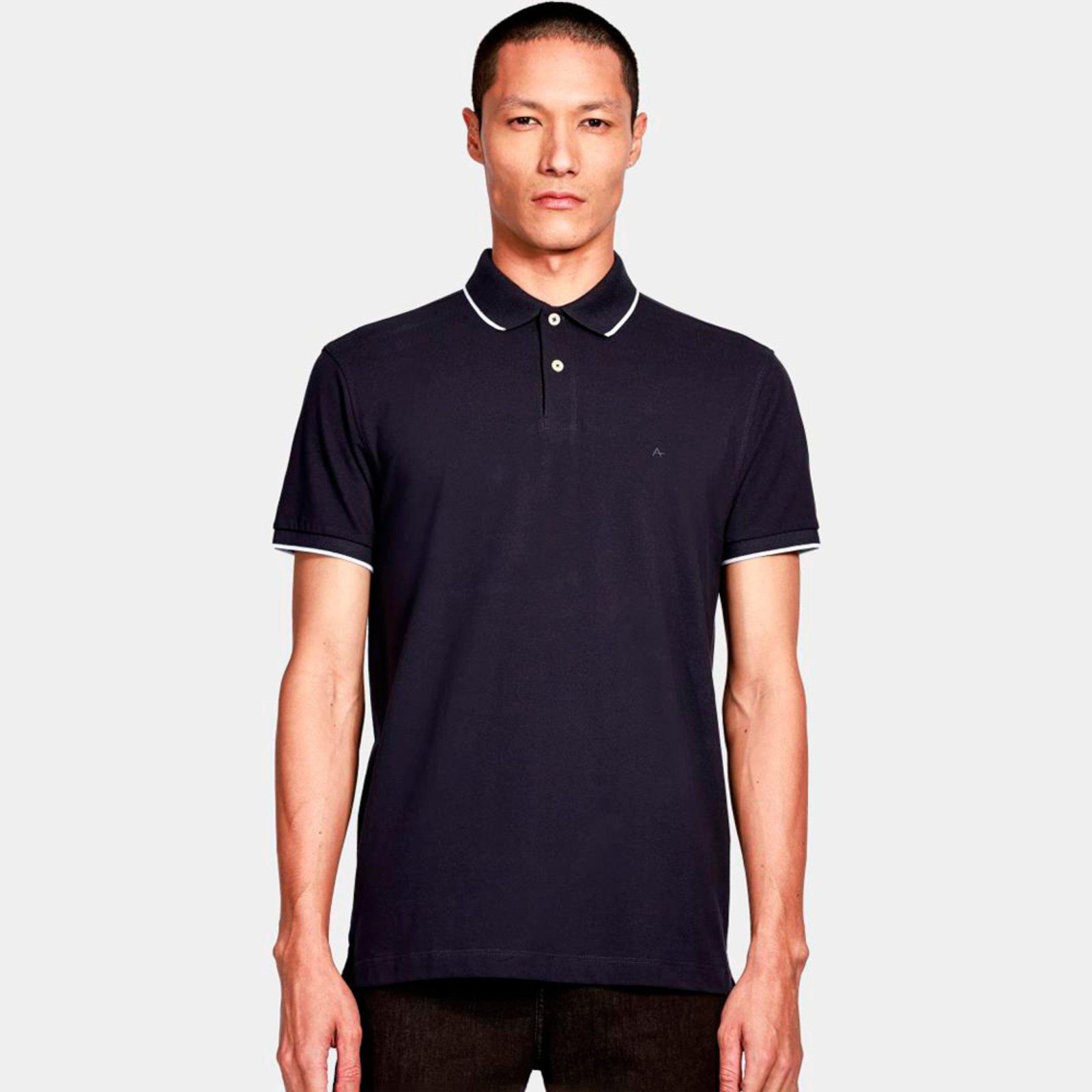 Camisa Polo Aramis 1 Friso Ve25 Marinho e Off Masculino