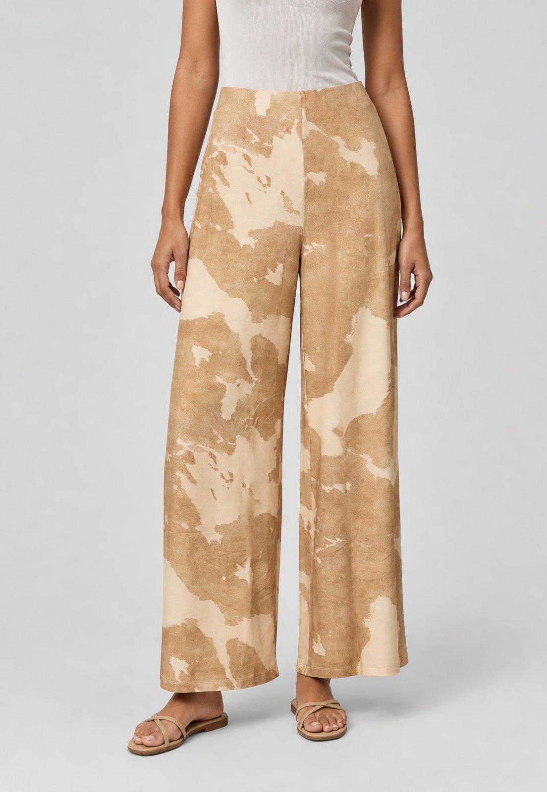 Calça Feminina Lança Perfume Estampada Bege