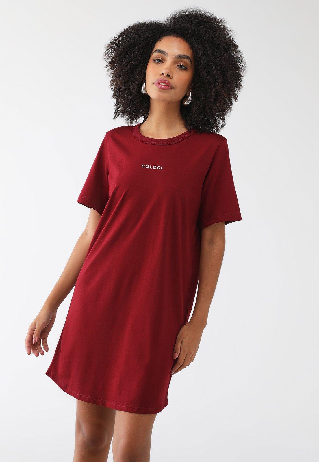 Vestido Colcci Curto Logo Vermelho