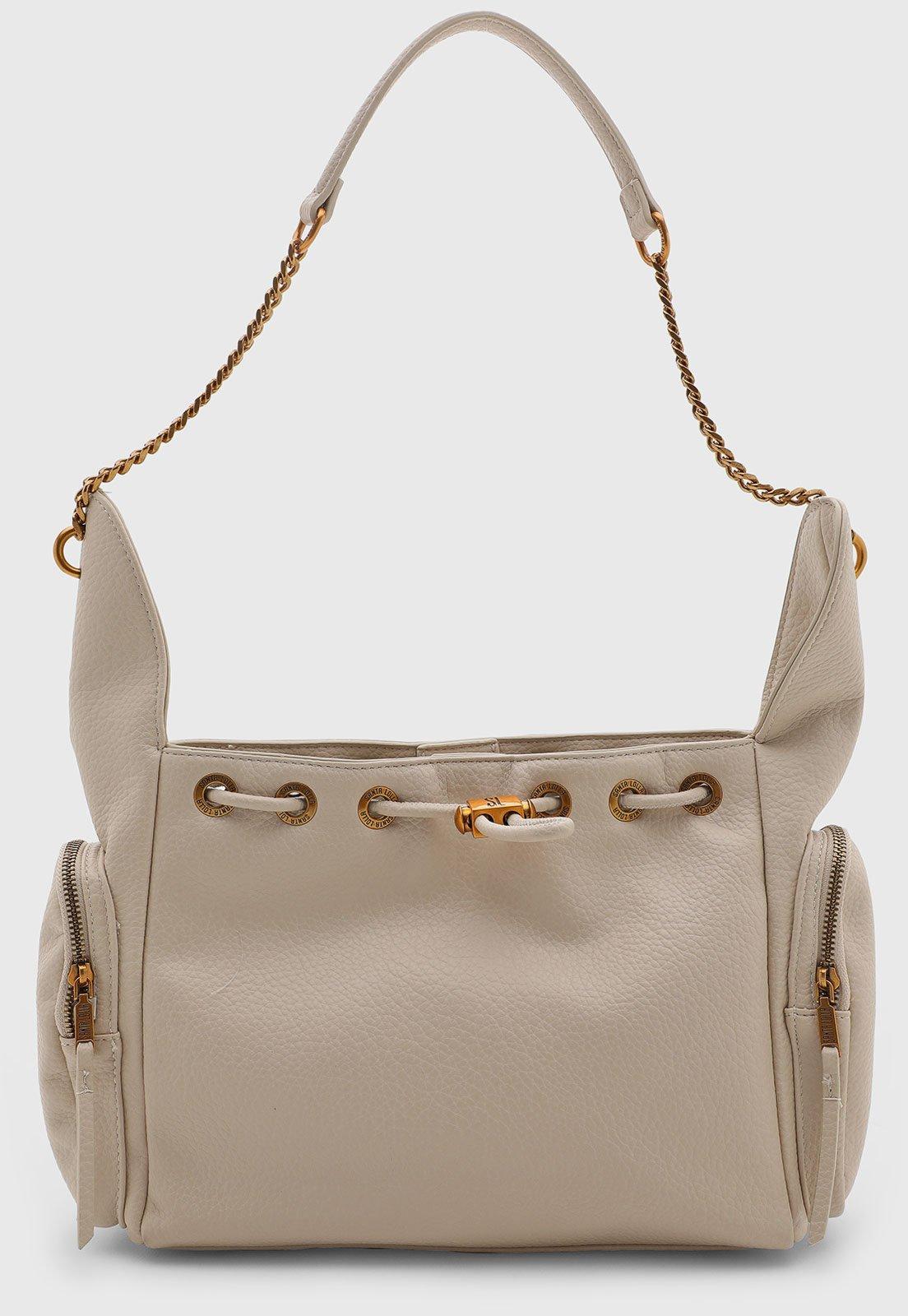 Bolsa Feminina Santa Lolla Média Alça Corrente Bege