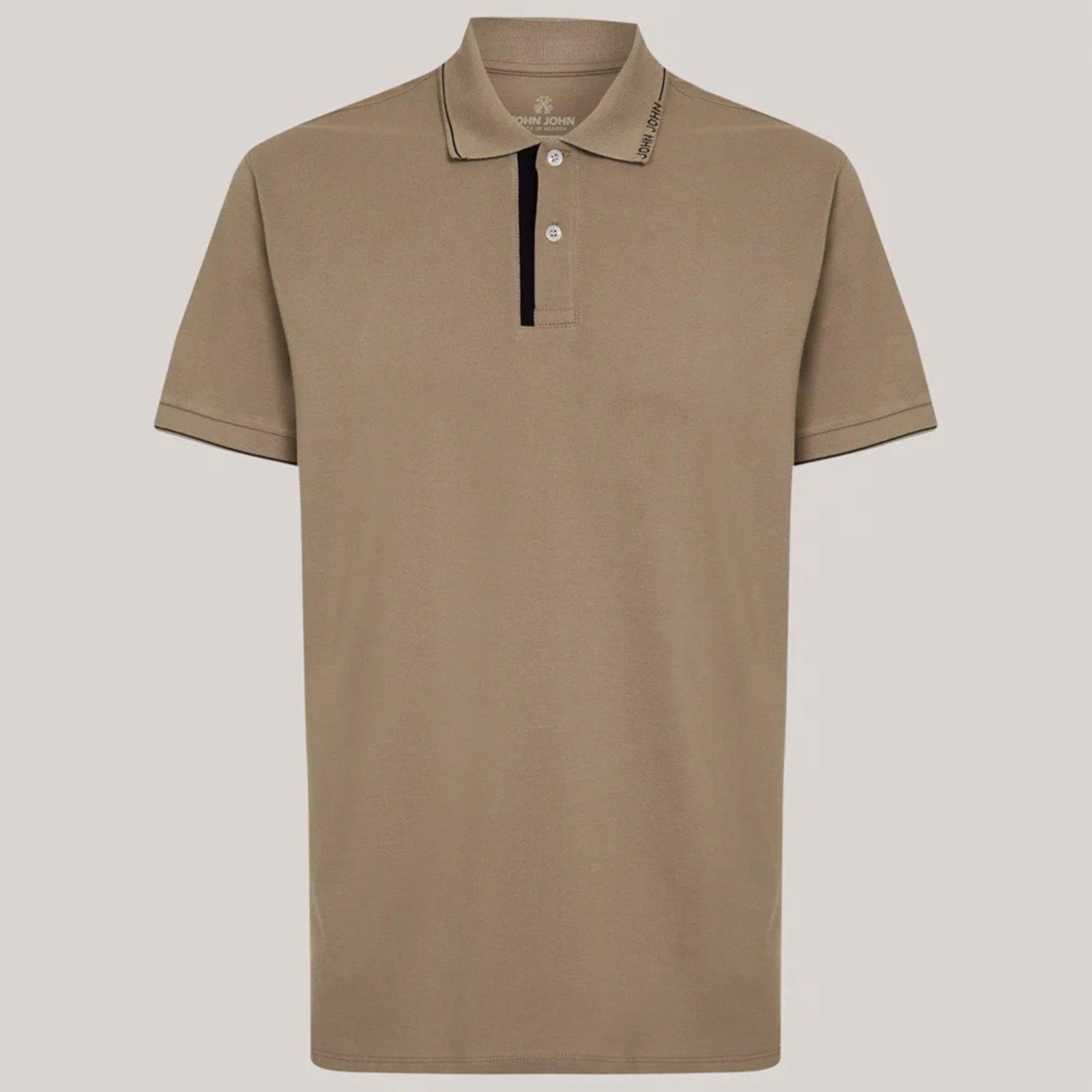 Camisa Polo John John Regular Creta Pr26 Bege Masculino