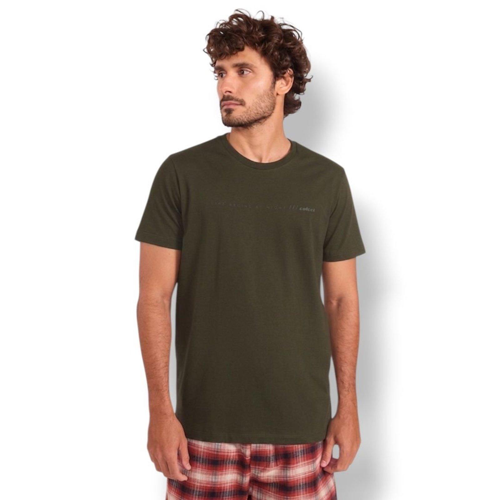 Camiseta Básica Reta Casual Colcci Verde Bálsamo
