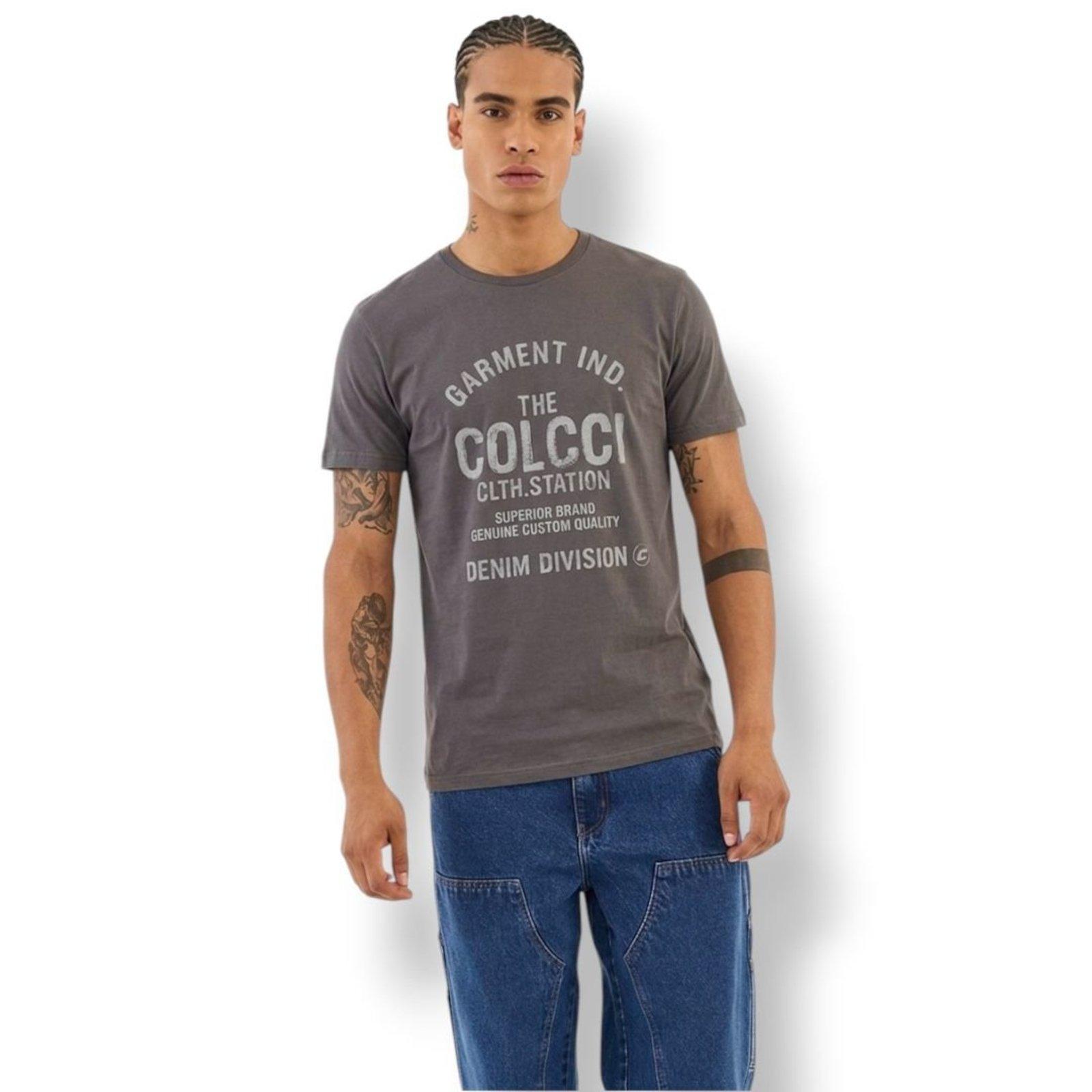Camiseta Slim Com Estampa Frontal Colcci Cinza Moonquake