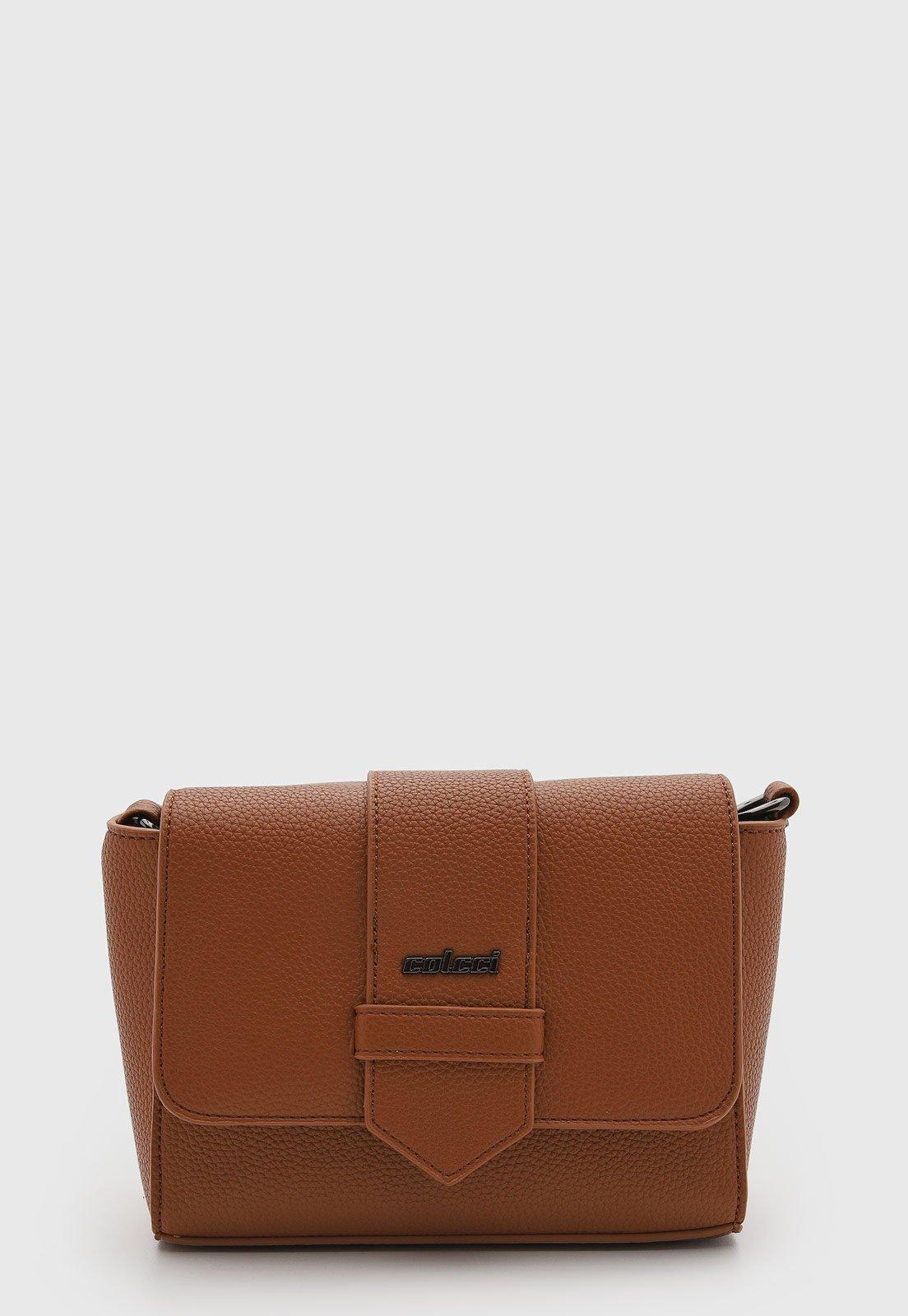 Bolsa Feminina Colcci Estruturada Texturizada Caramelo