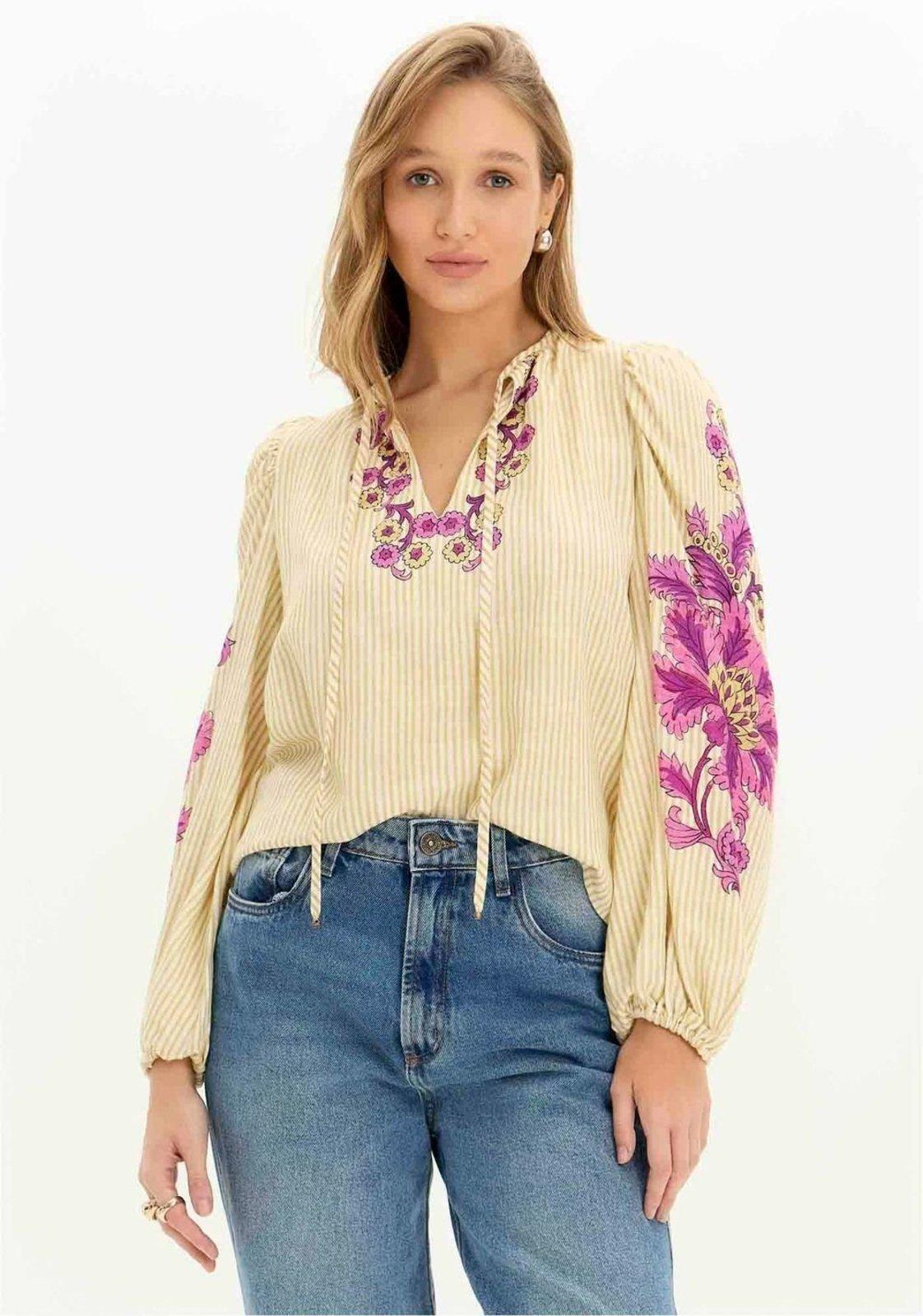 Blusa Manga Longa Com Estampa Local Lança Perfume