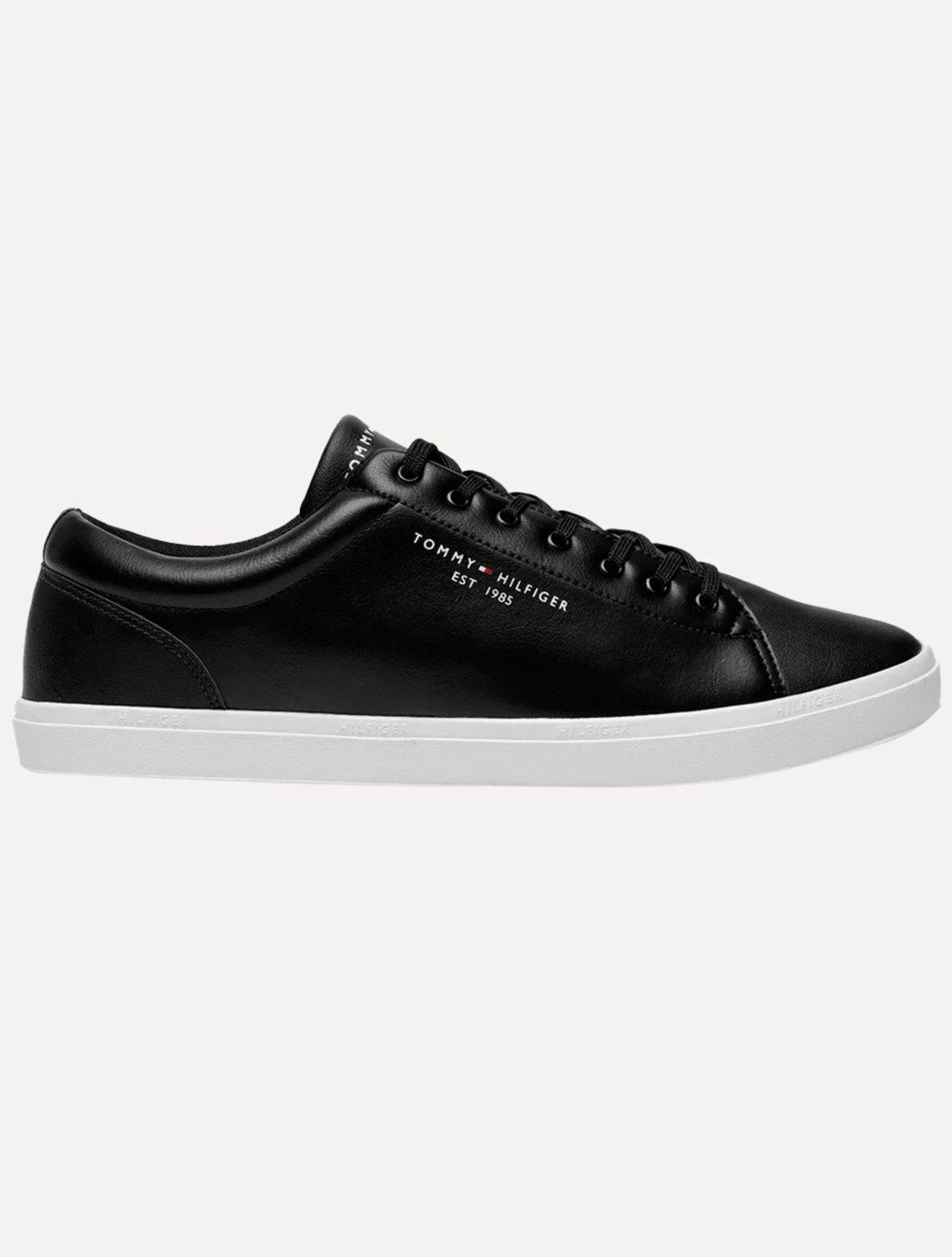 Tênis Tommy Hilfiger Masculino Couro Harrison 5D5 Preto