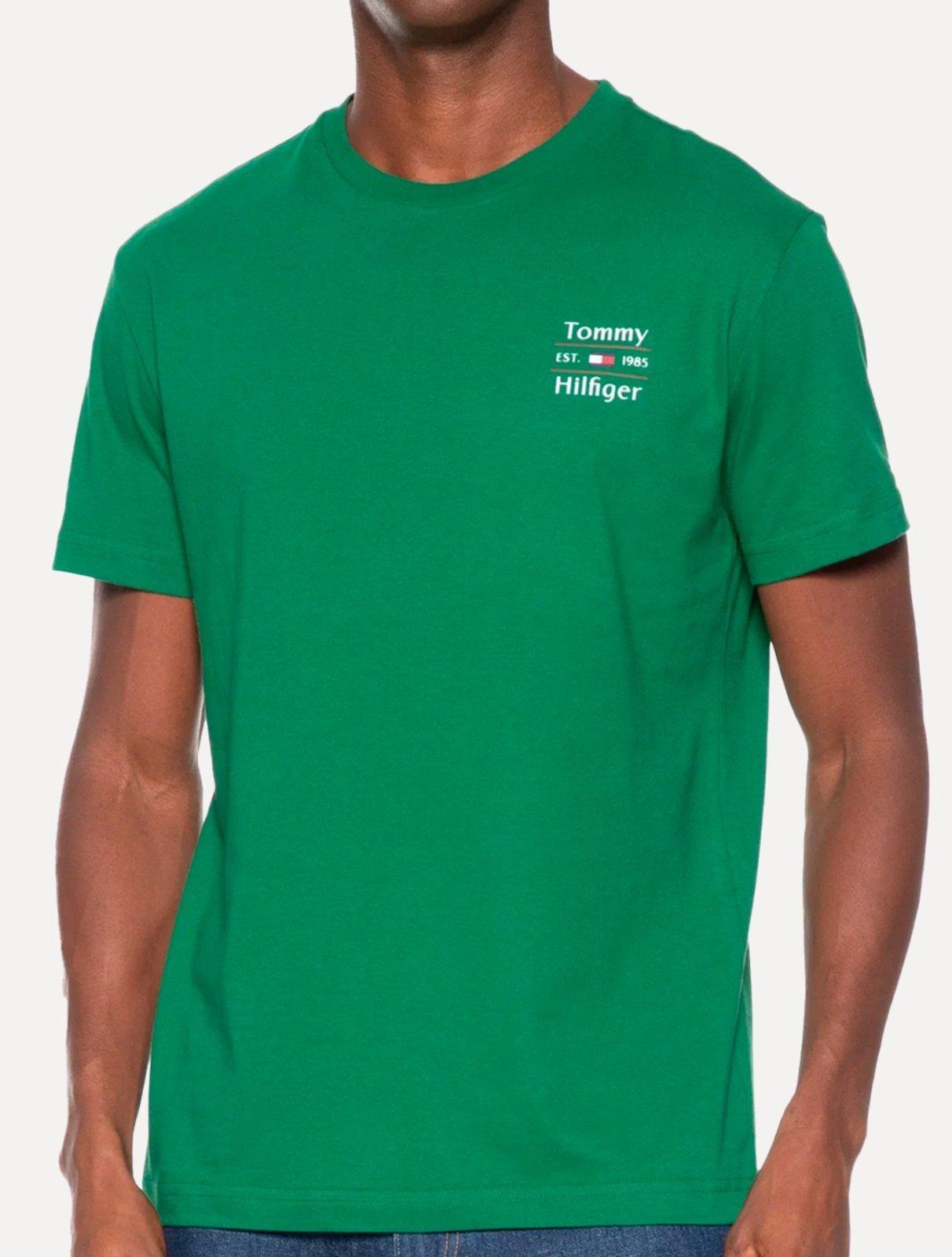 Camiseta Tommy Hilfiger Masculina Core Logo Tee Verde Bandeira