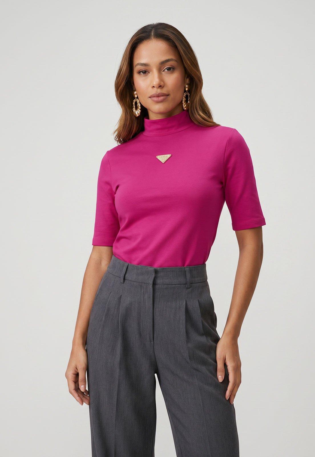 Blusa Feminina Lança Perfume Ajustada Rosa