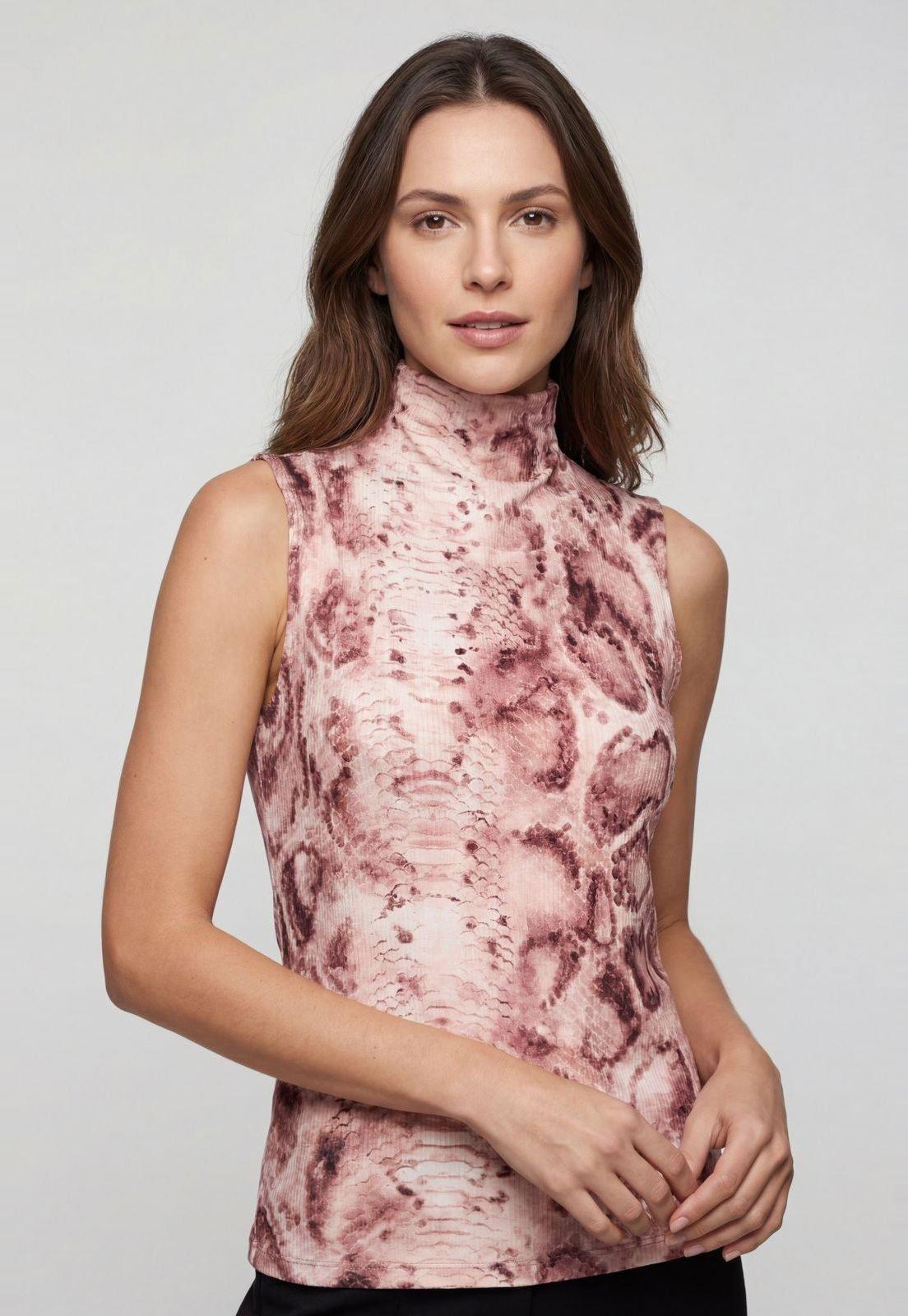 Blusa Feminina Lança Perfume Estampada Rosa