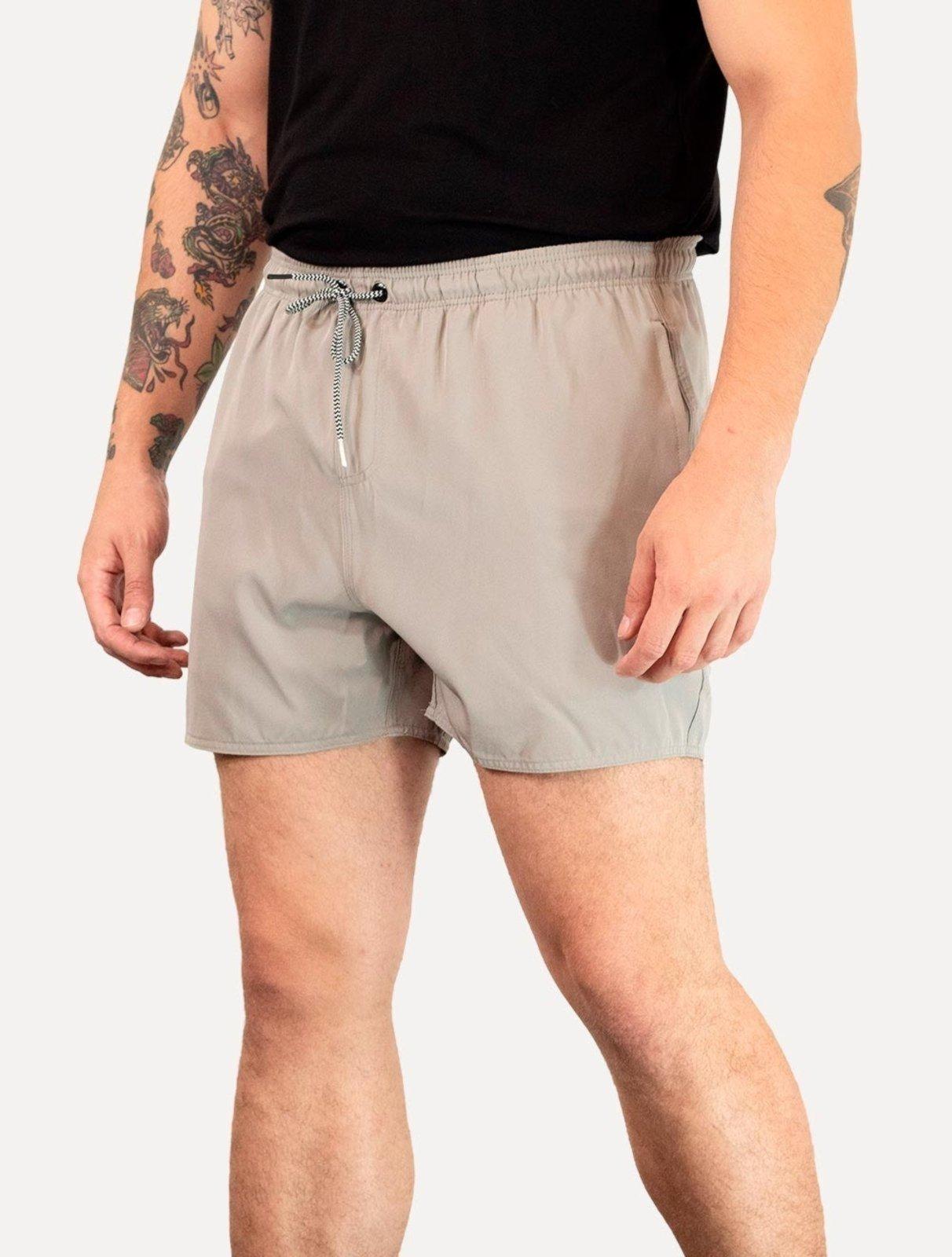 Short Reserva Masculino D Água Beachwear Liso Basico Lateral Cinza