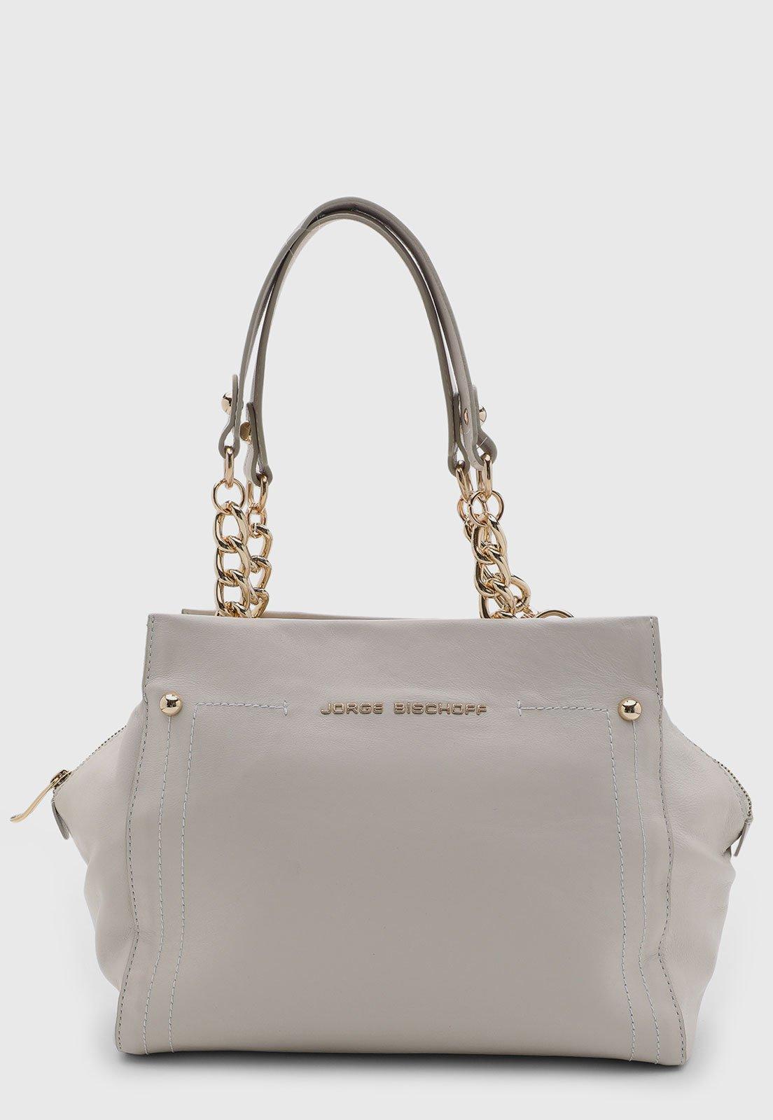 Bolsa Feminina Jorge Bischoff Estruturada Couro Off-White