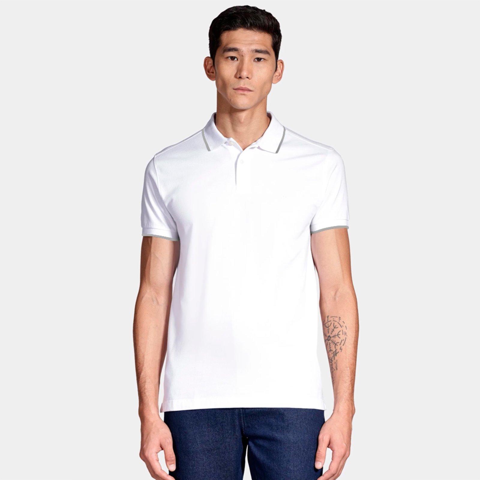 Camisa Polo Aramis Classic Friso Ve26 Branco Masculino