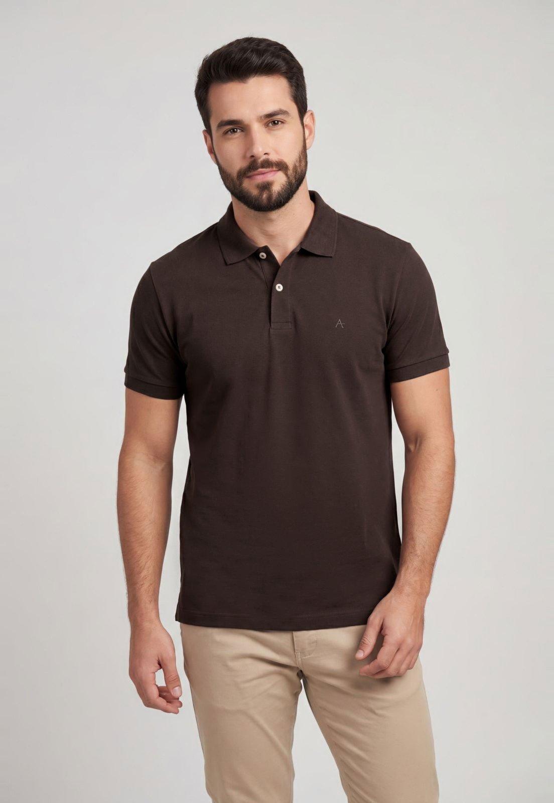 Polo Masculina Aramis Gola Polo Marrom