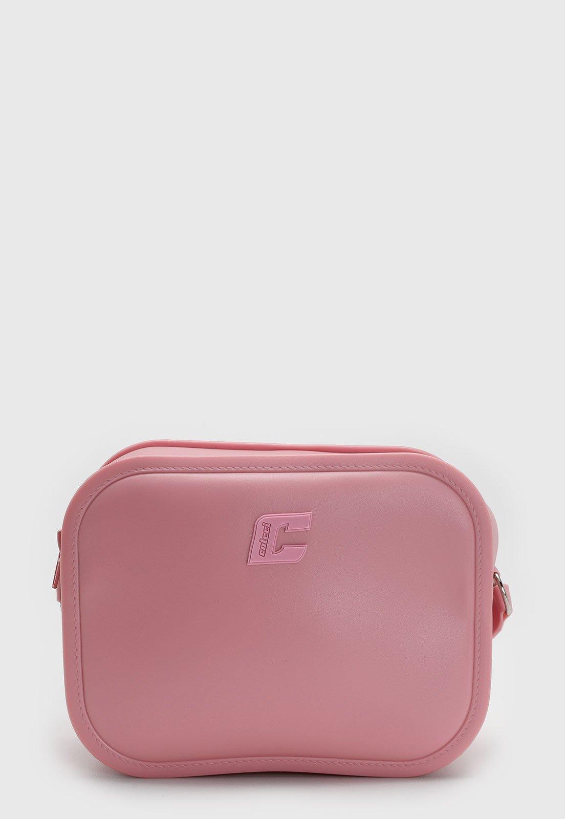 Bolsa Feminina Colcci Média Logo em Alto-Relevo Rosa Lil