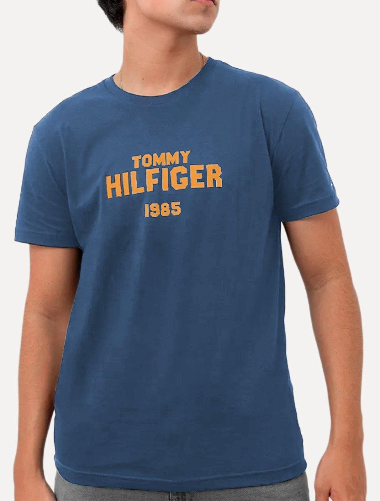 Camiseta Tommy Hilfiger Masculina Arch Logo 1985 Azul Royal