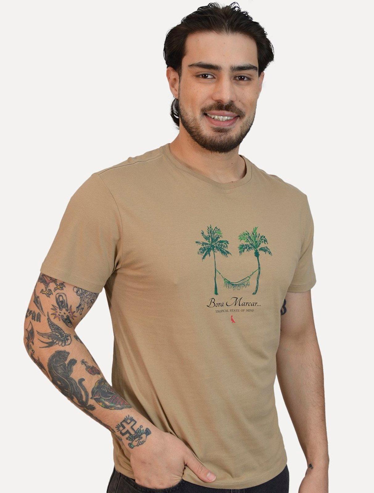 Camiseta Reserva Masculina Regular Bora Marcar Cáqui Escuro