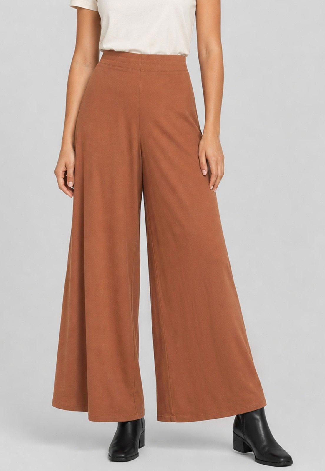 Calça Feminina Lança Perfume Pantalona Bege
