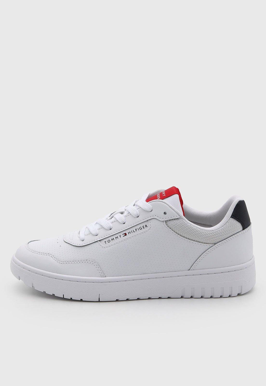 Tênis Masculino Tommy Hilfiger Couro Basket Core Lite LT Branco