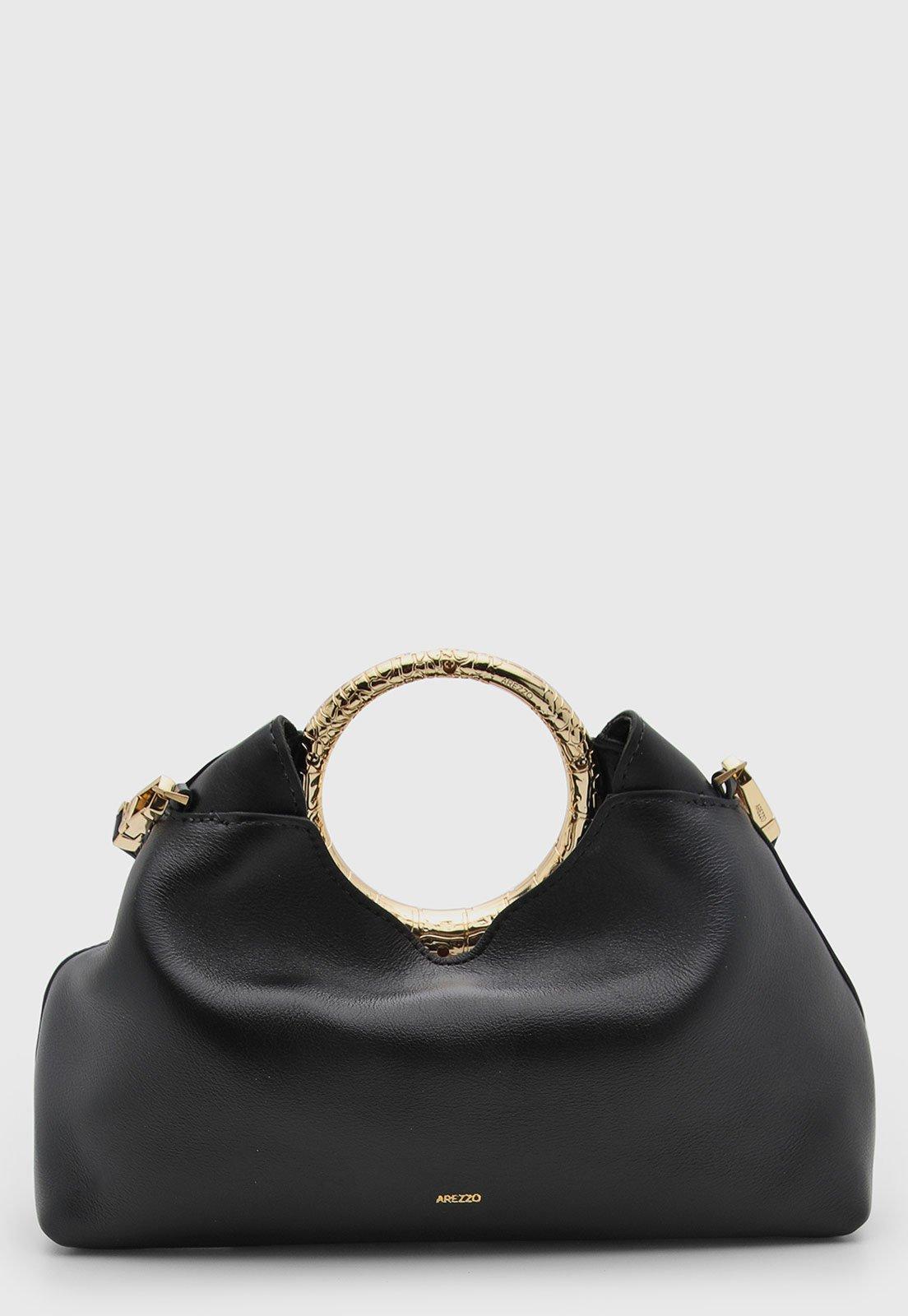 Bolsa Feminina Arezzo Alça Argola Couro PretA