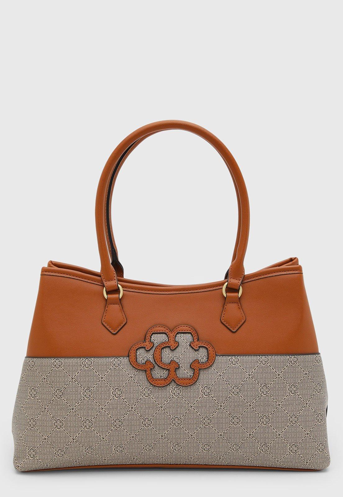 Bolsa Feminina Capodarte Estruturada Geométrica Caramelo