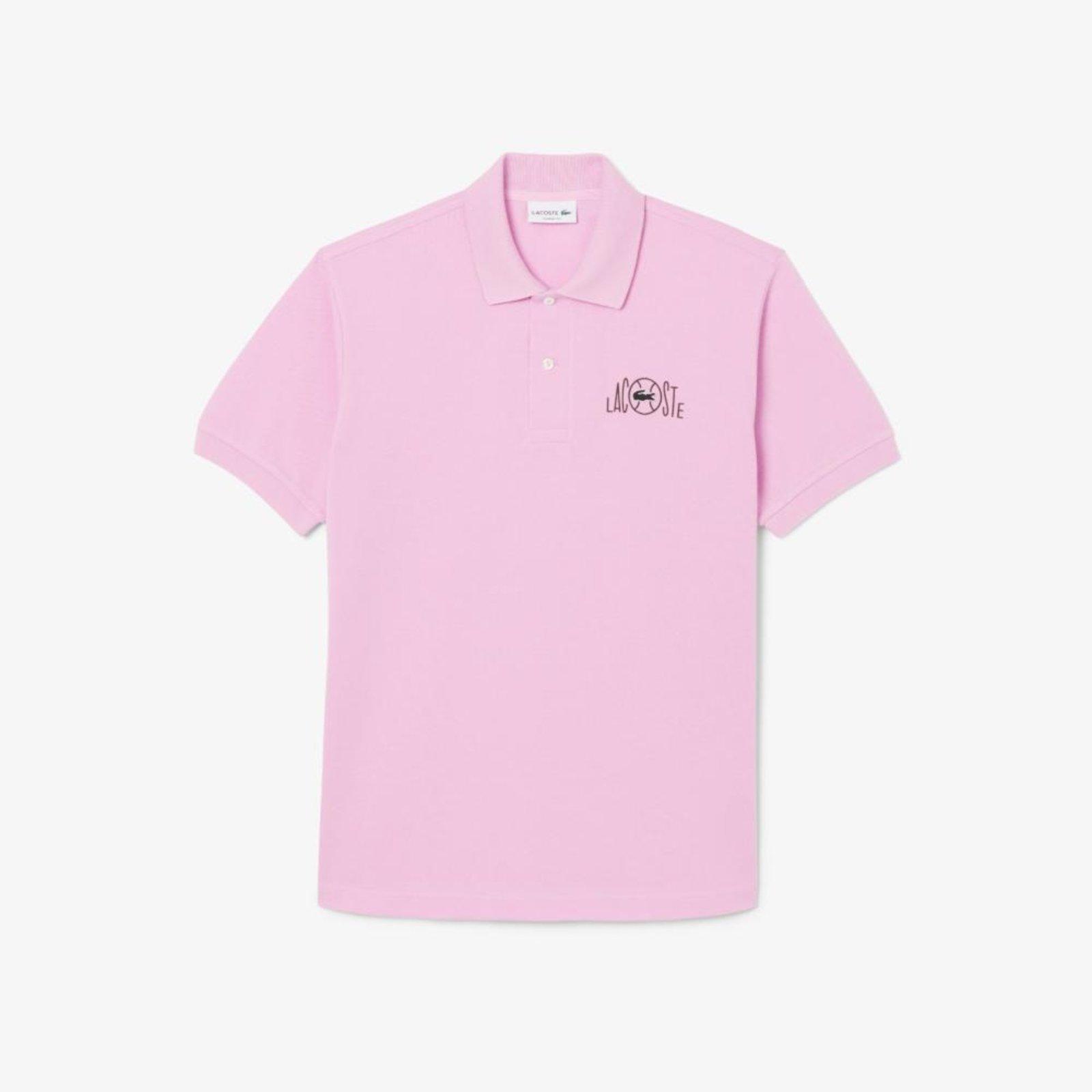 Polo Classic Fit com Gráfico de Branding Rosa