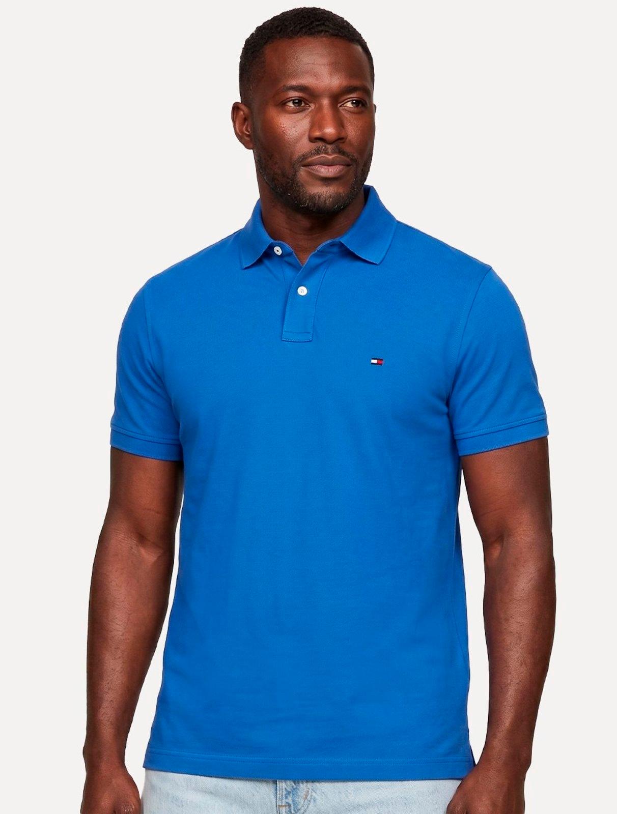 Polo Tommy Hilfiger Masculina Regular Piquet 1985 Orbit Azul
