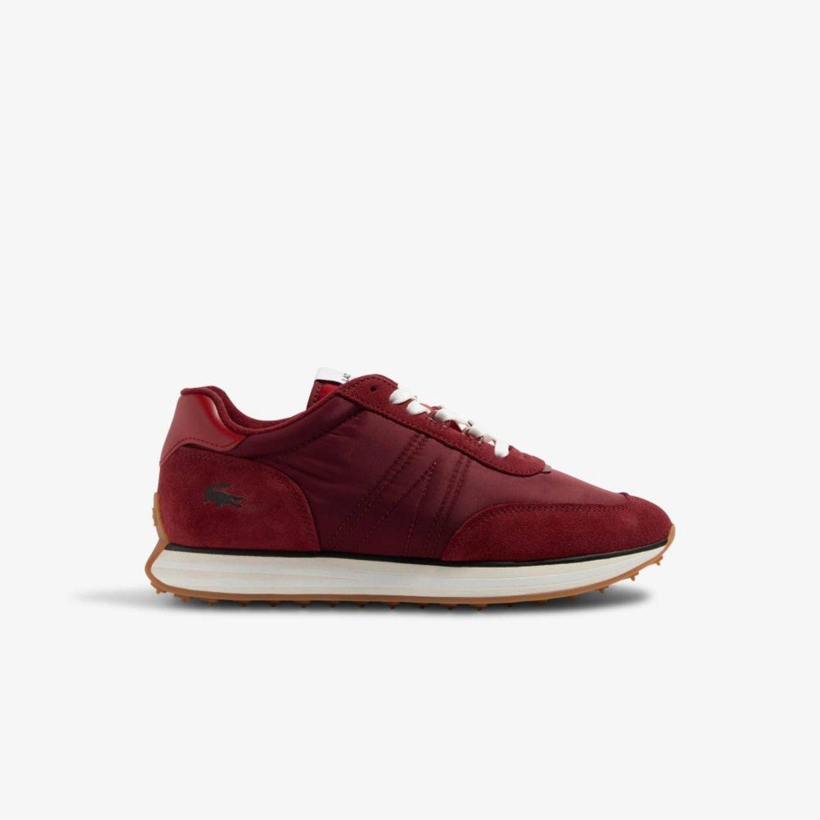 Tênis Lacoste Lacoste masculinas de couro e tecido L-Spin Vinho