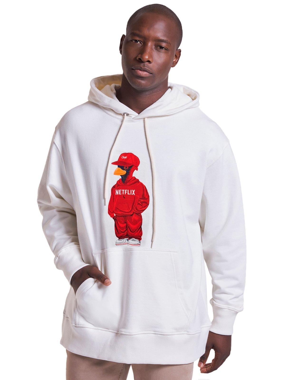 Moletom Reserva Masculino Hoodie Netflix Woodpecker Branco