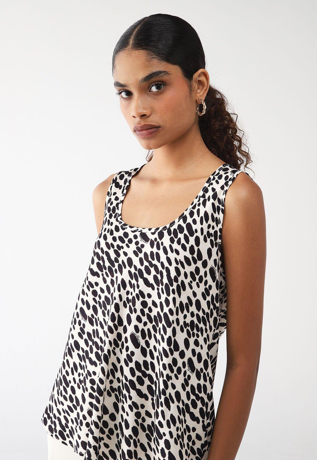 Blusa Lança Perfume Evasê Estampada Off-White