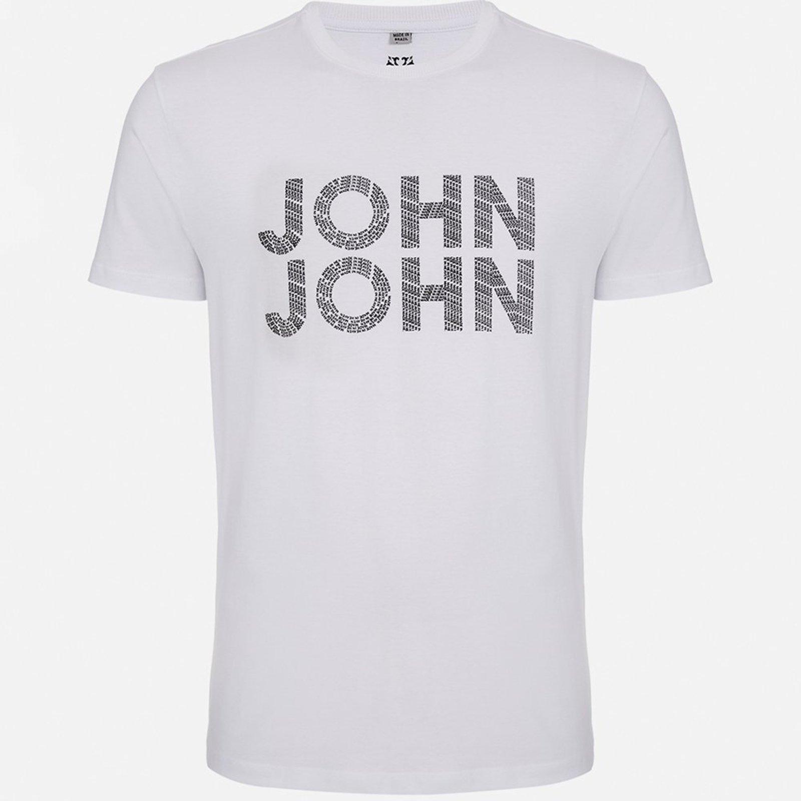 Camiseta John John Regular Letter In24 Branco Masculino