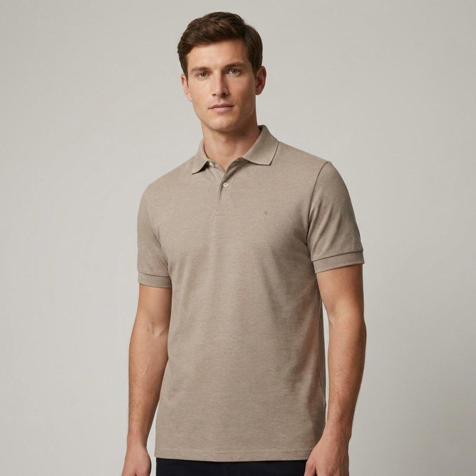 Camisa Polo Aramis Piquet Mescla In26 Bege Masculino