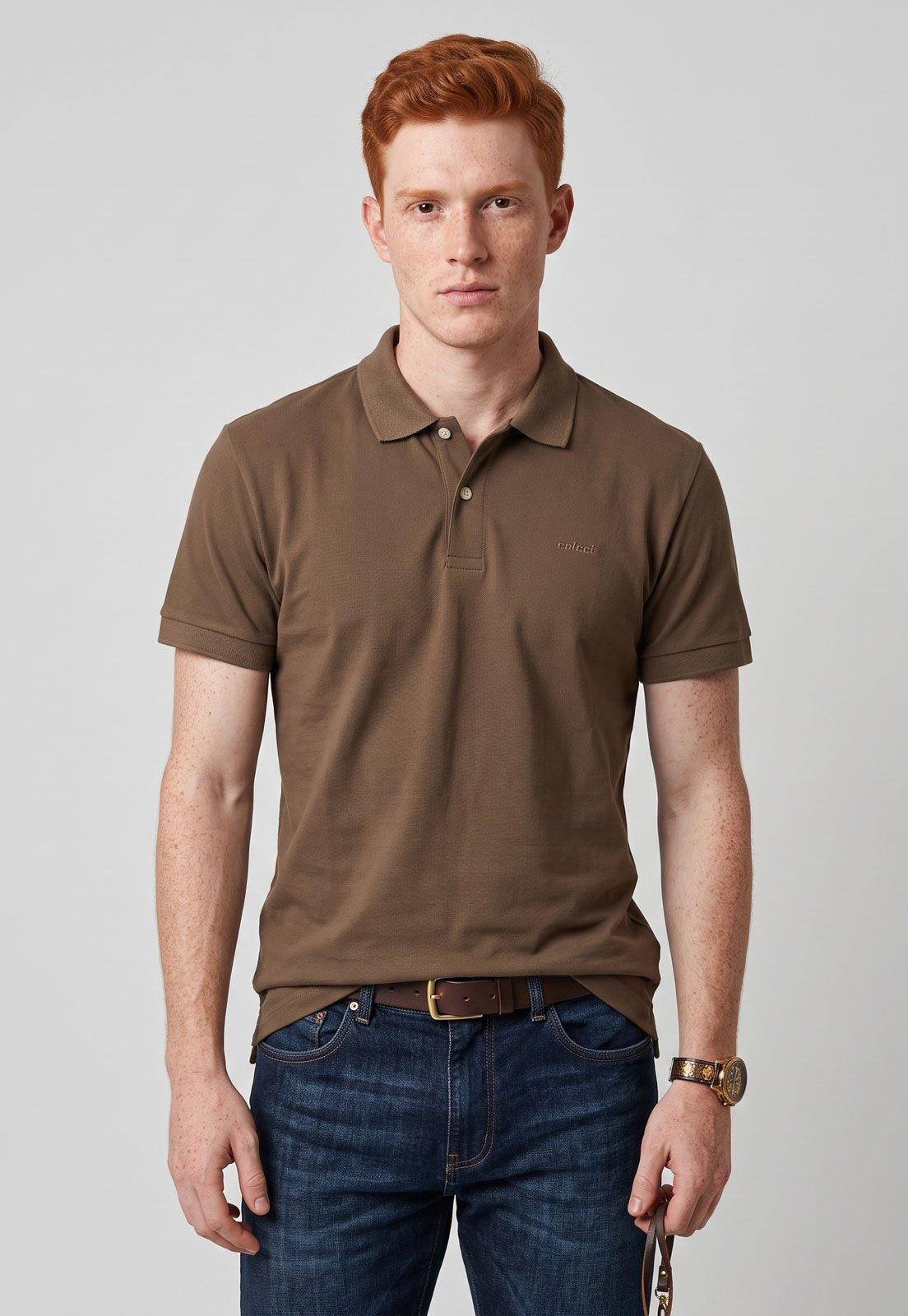 Polo Masculina Colcci Marrom