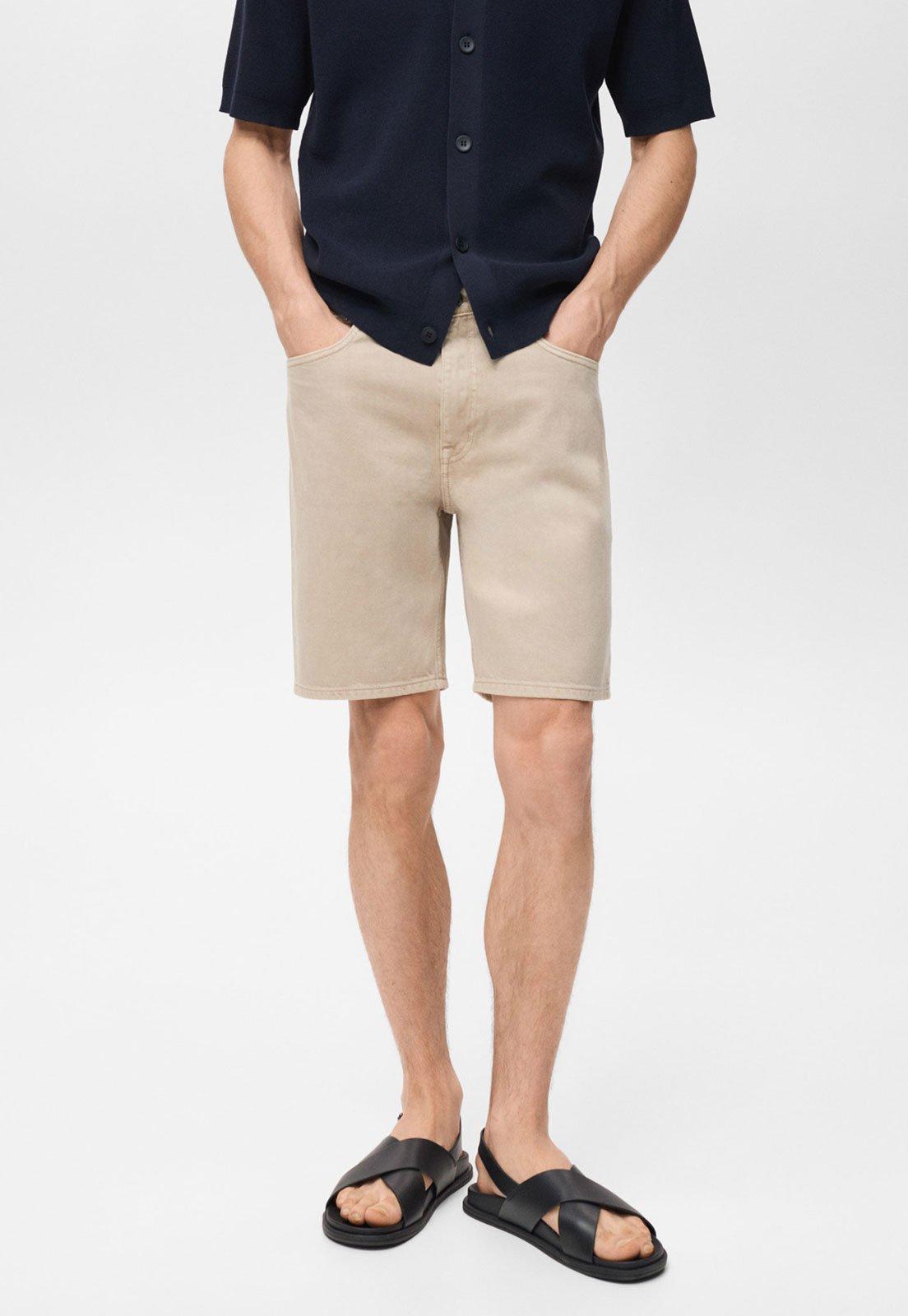 Bermuda Jeans Mango Reta Jarod Bege