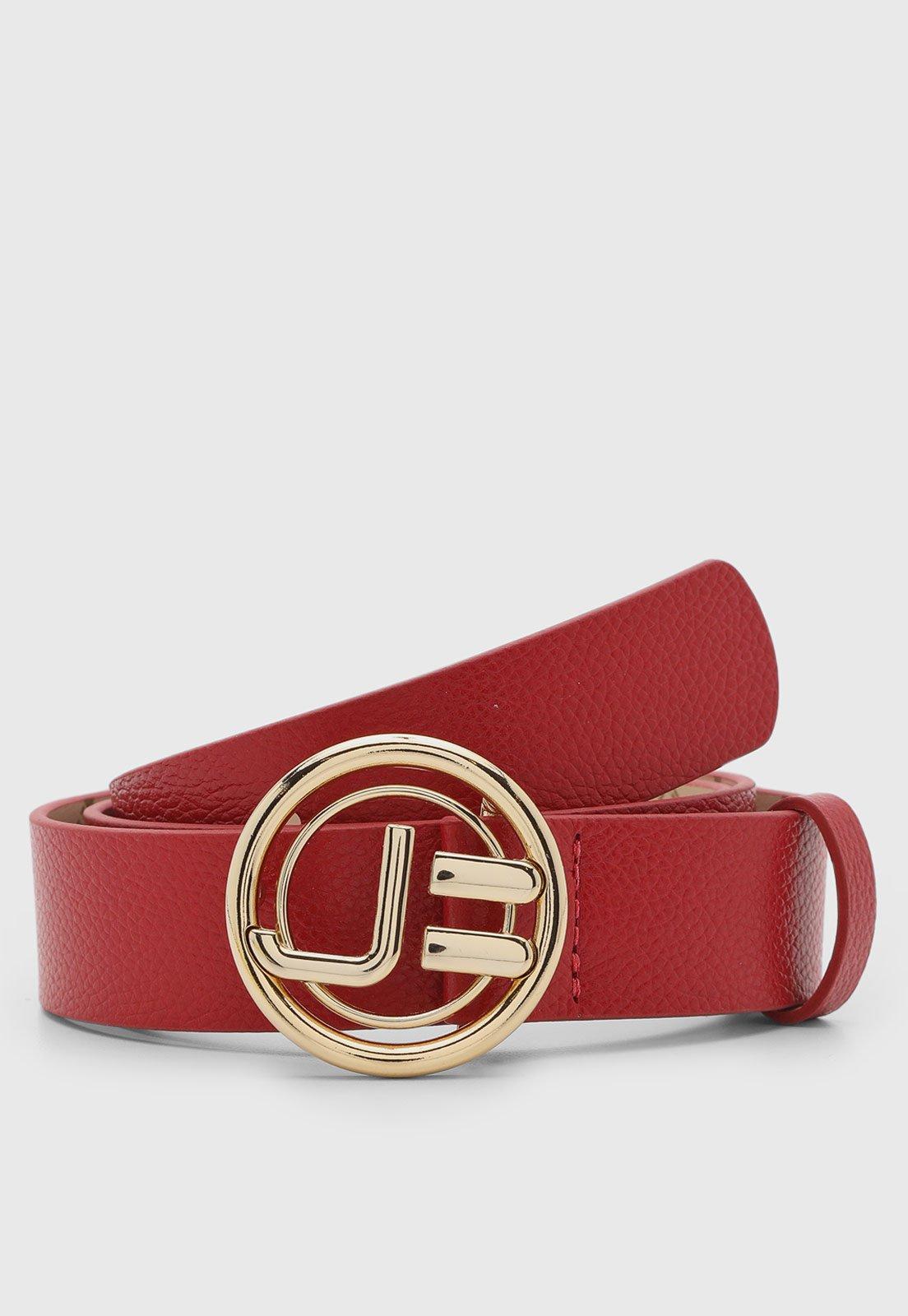 Cinto Feminino Jorge Bischoff Couro Vermelho