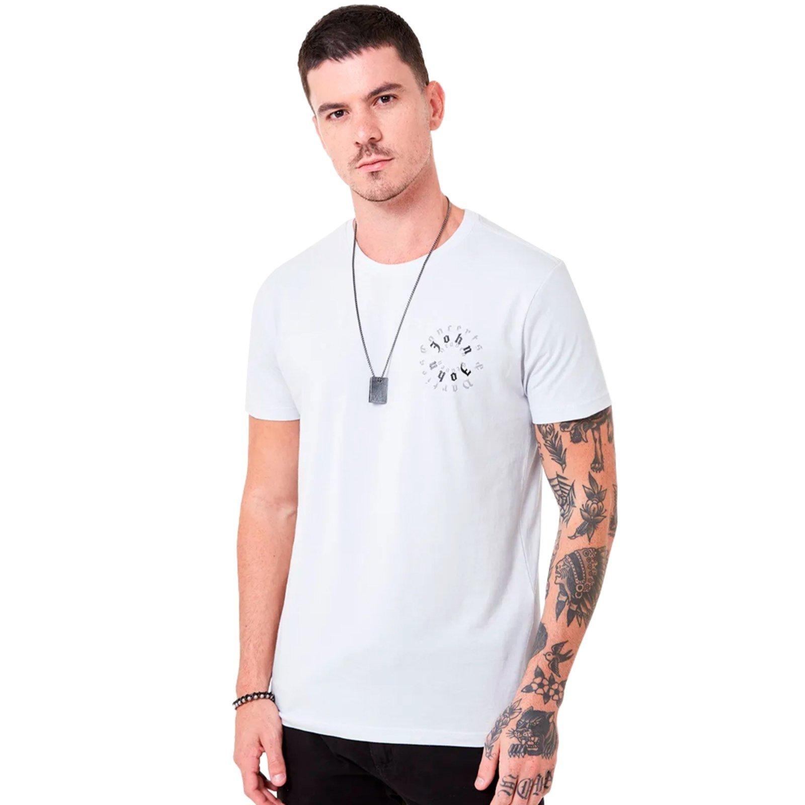 Camiseta John John Slim Circle In24 Cinza Claro Masculino