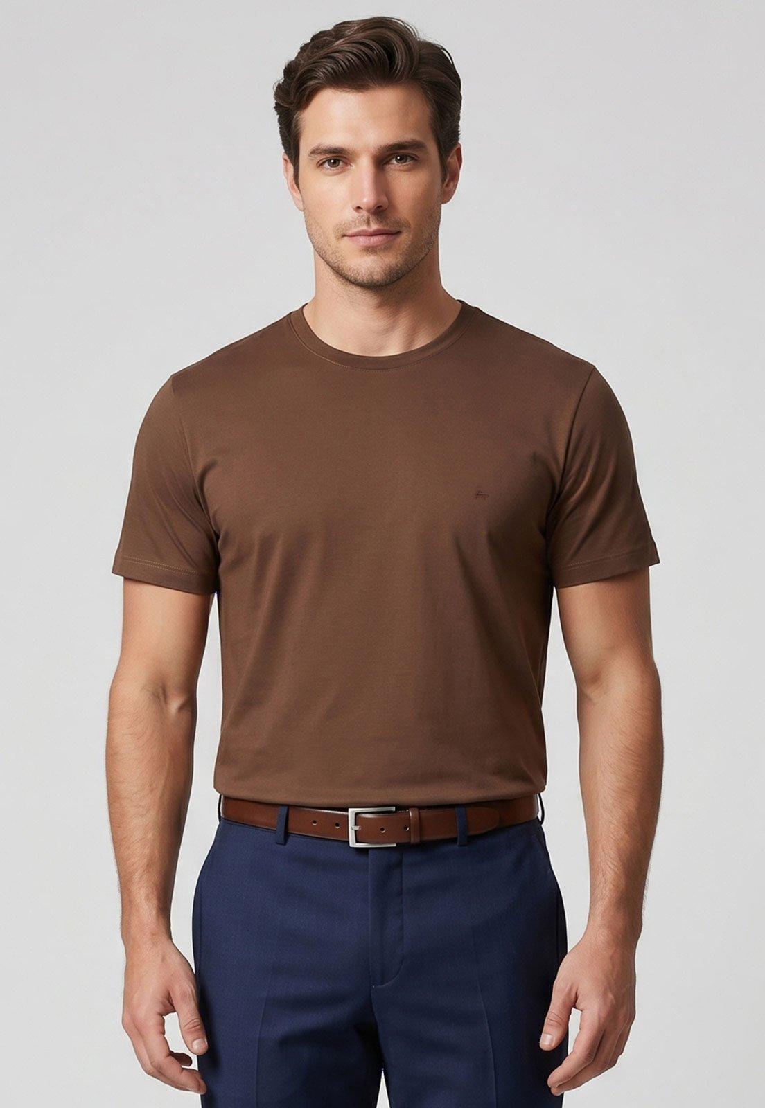 Camiseta Masculina Aramis Logo Marrom