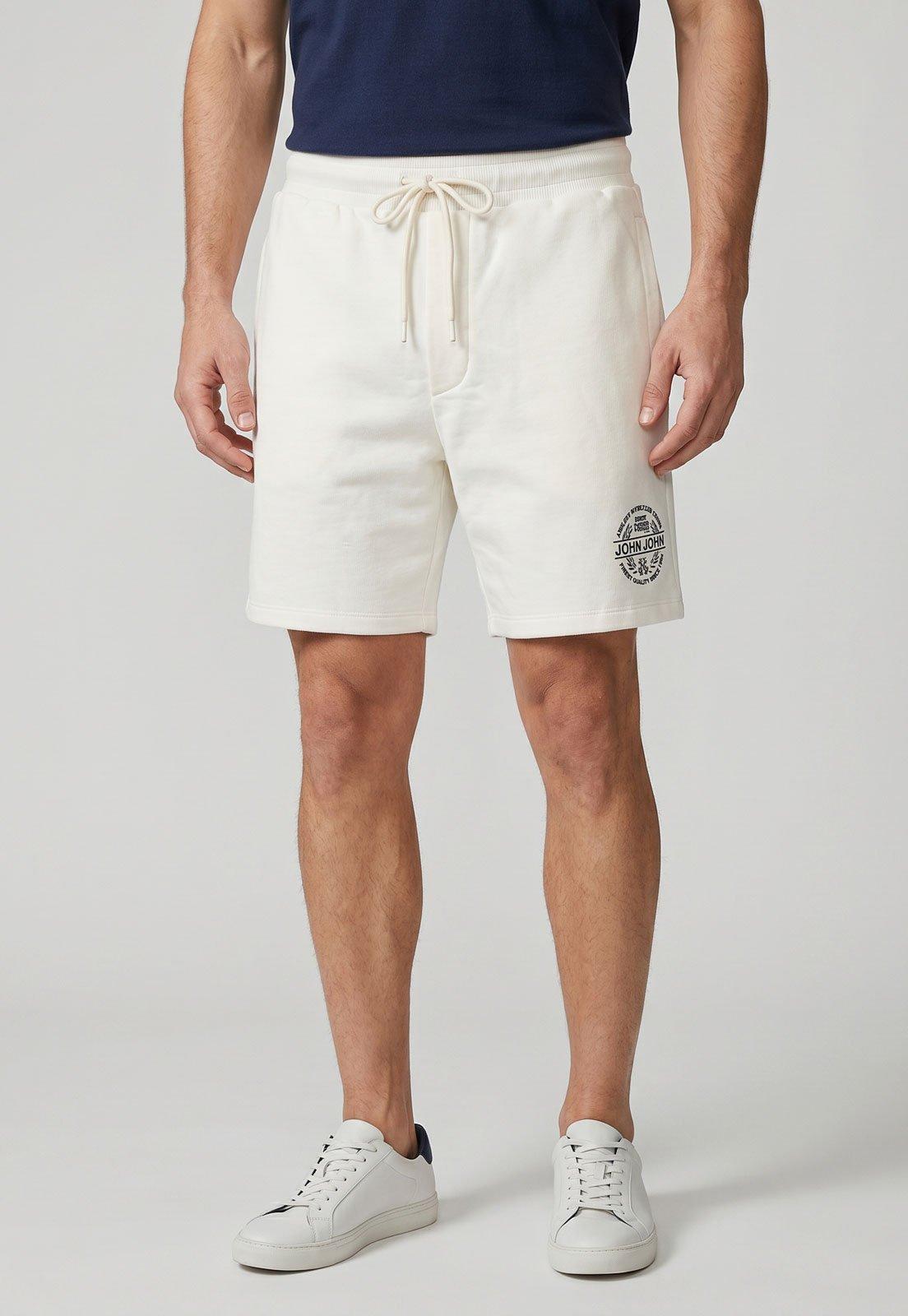 Bermuda Masculina John John Cintura Média Bege